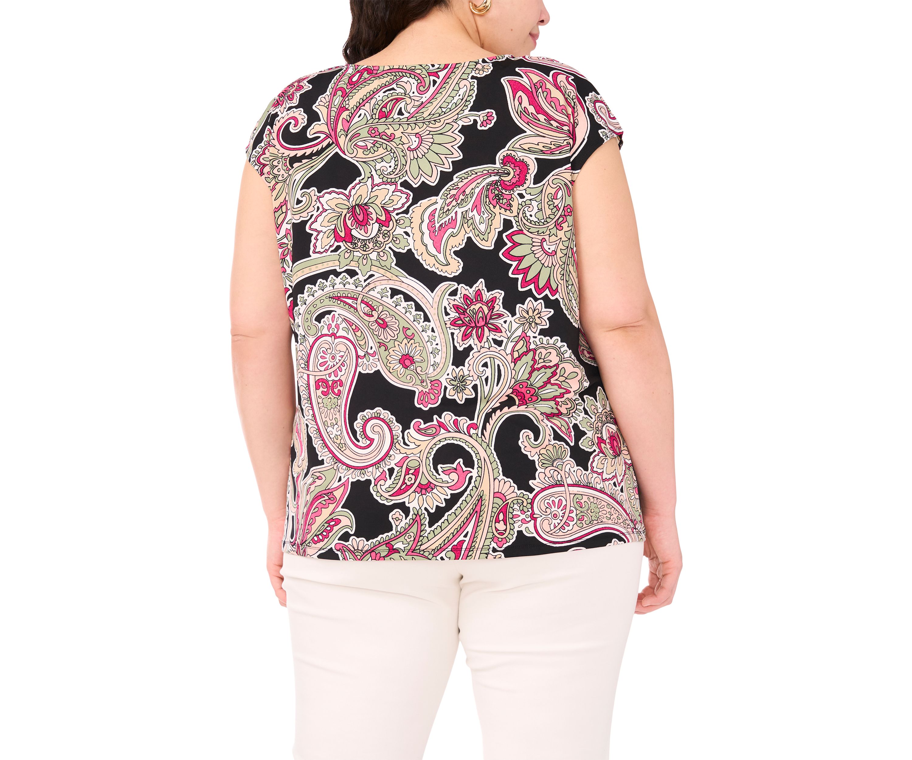Plus Size Short Sleeve V-Neck Top 
