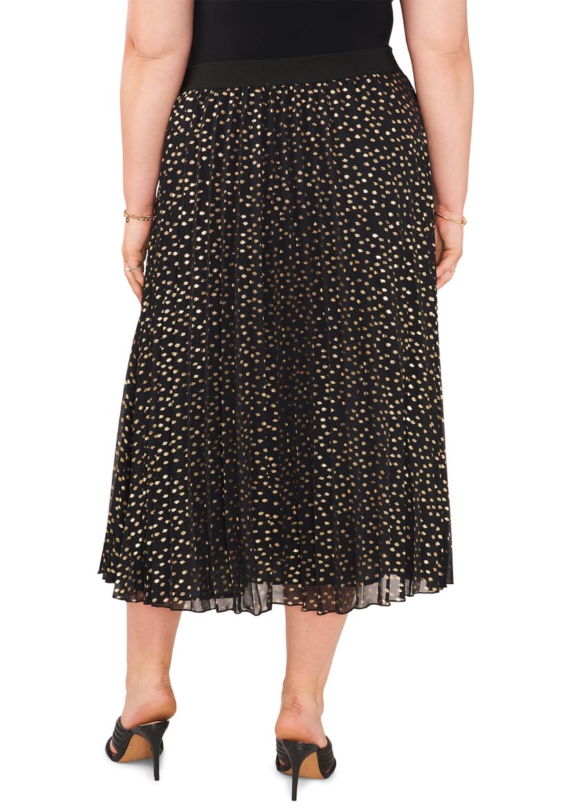 Plus Size Pleated Chiffon Maxi Skirt