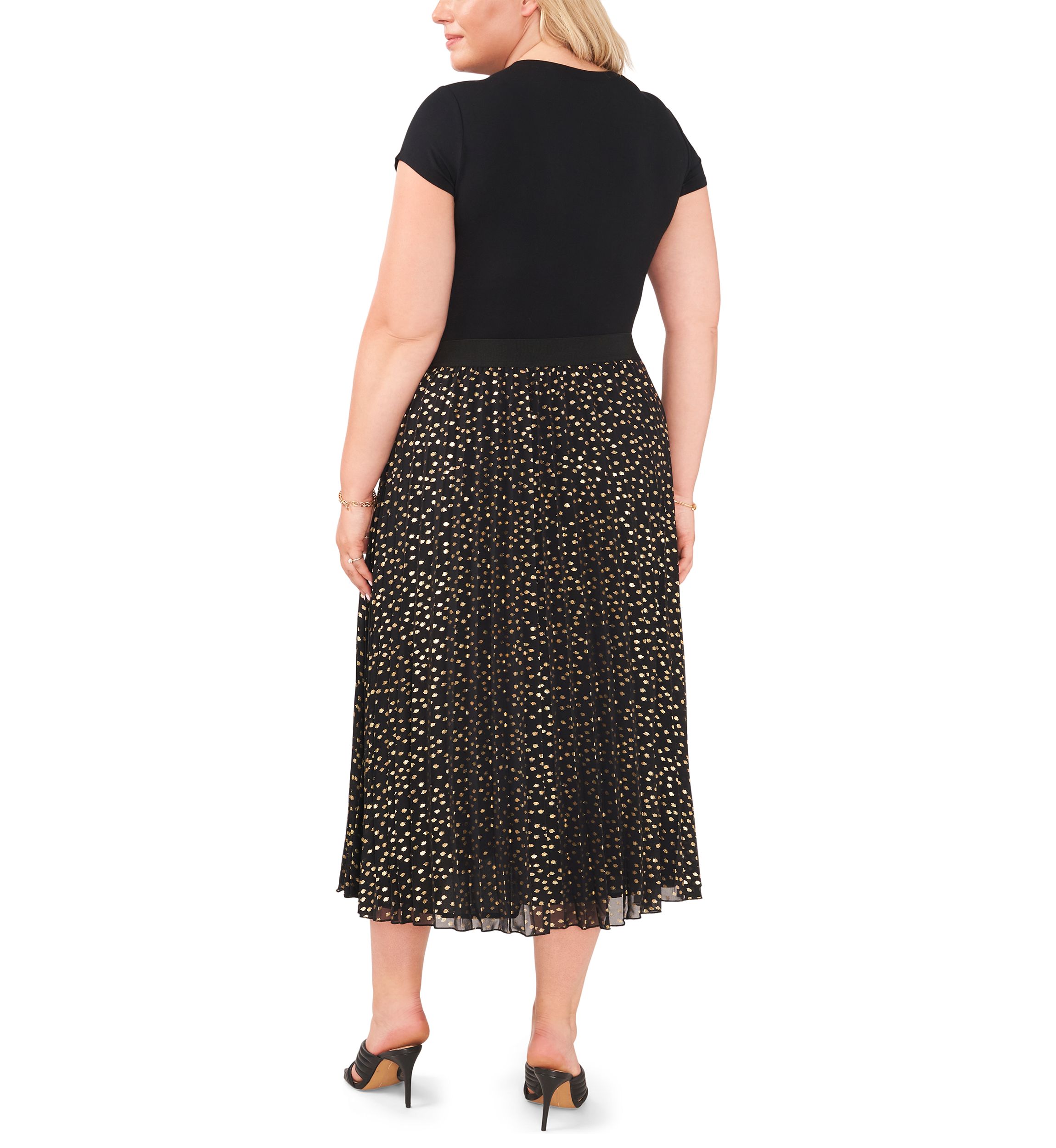 Plus Size Pleated Chiffon Maxi Skirt