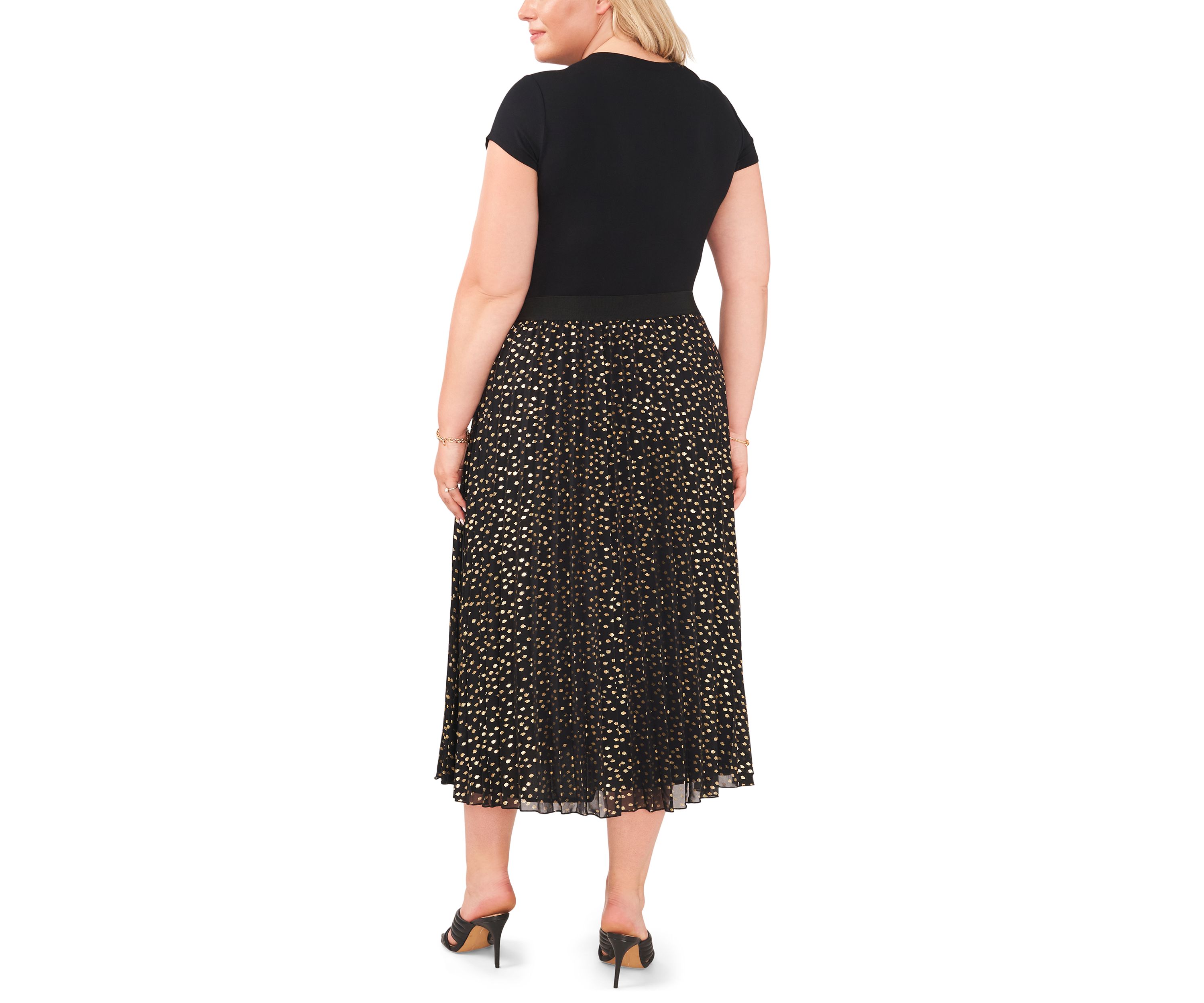 Plus Size Pleated Chiffon Maxi Skirt