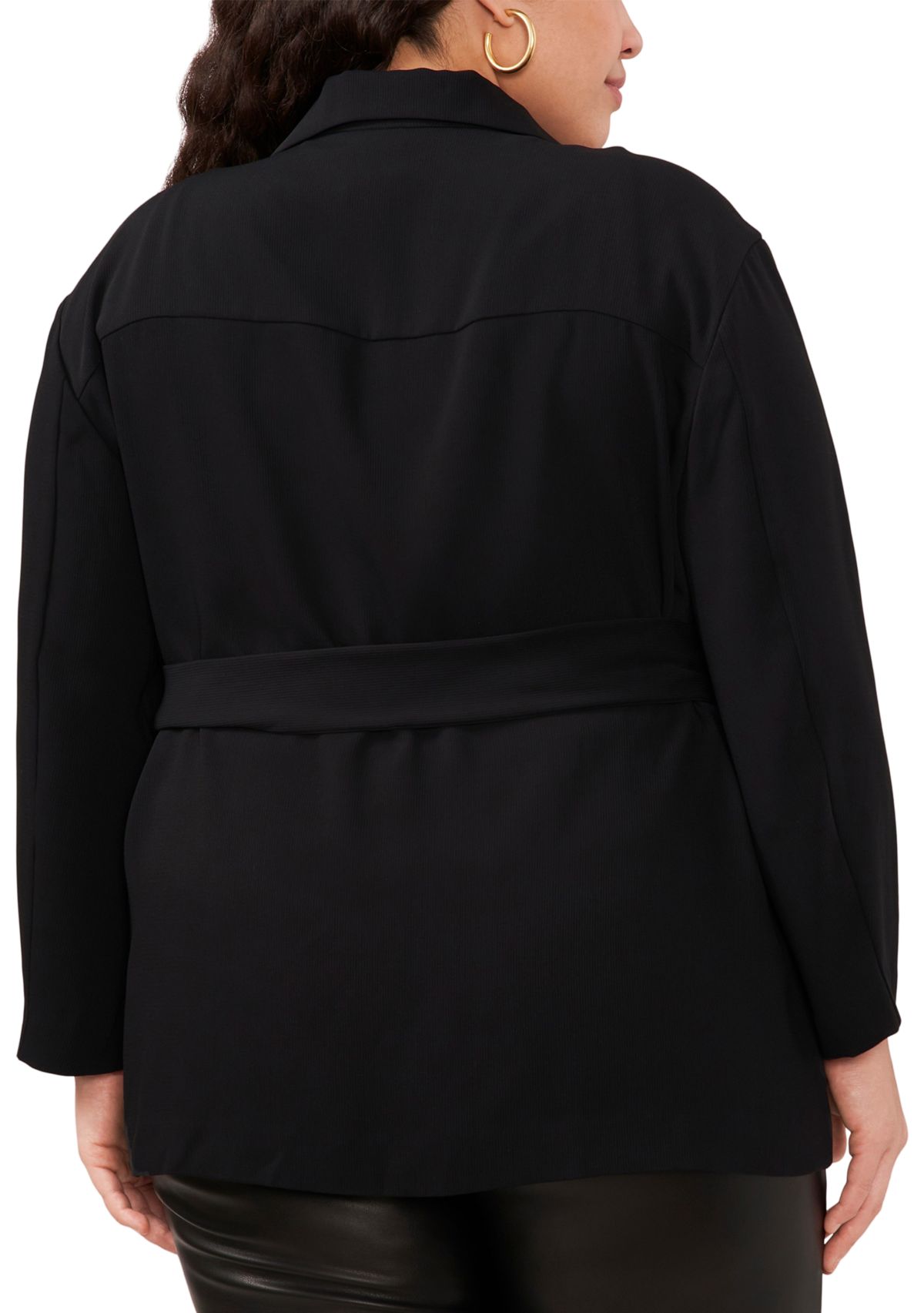 Plus Size Slouchy Patch Jacket