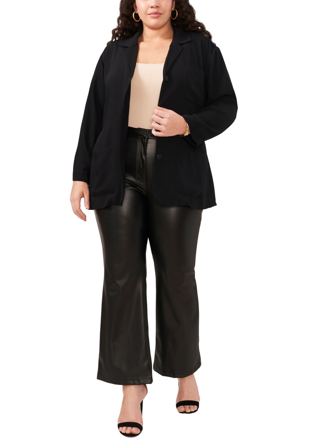 Plus Size Slouchy Patch Jacket