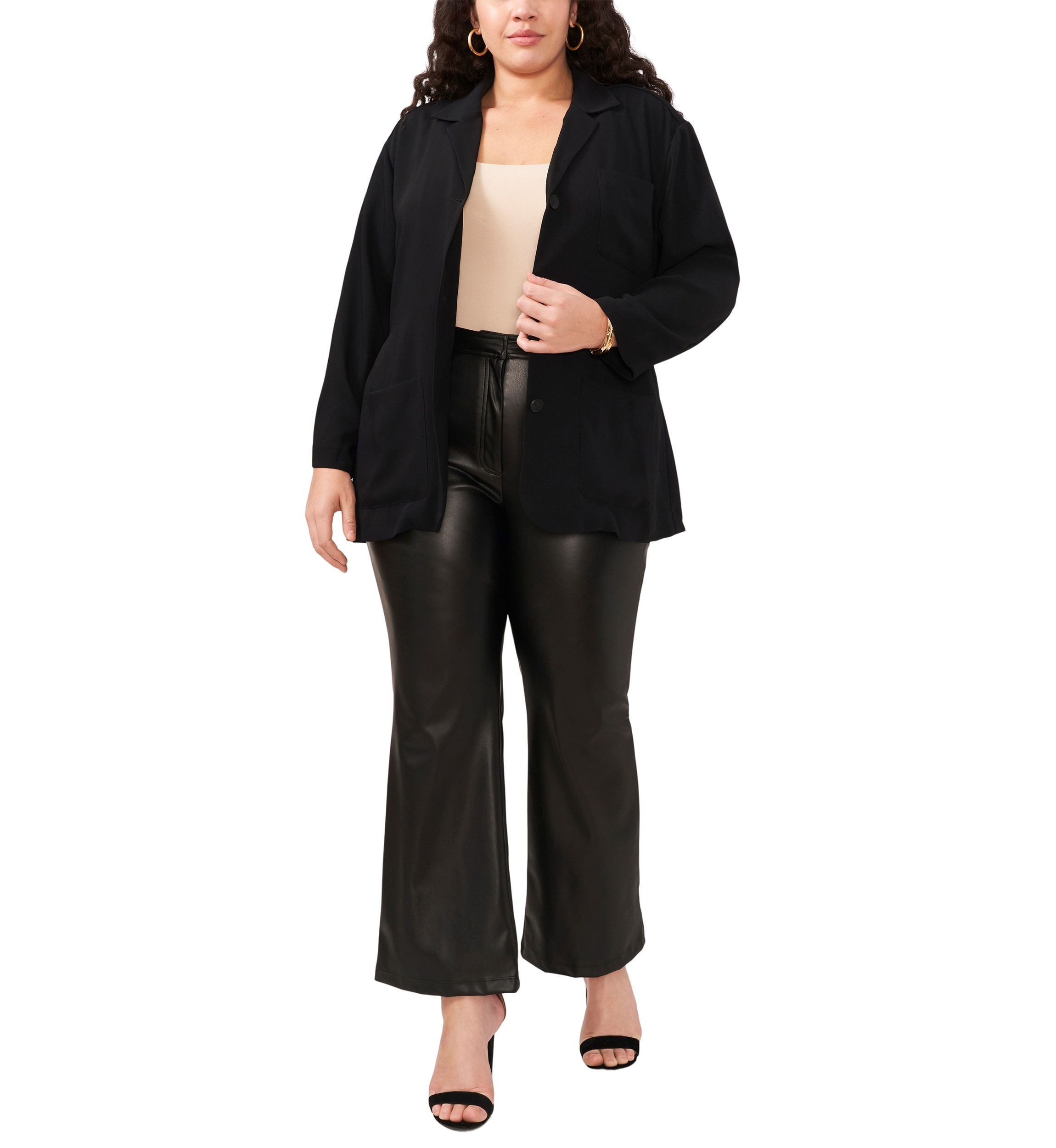 Plus Size Slouchy Patch Jacket