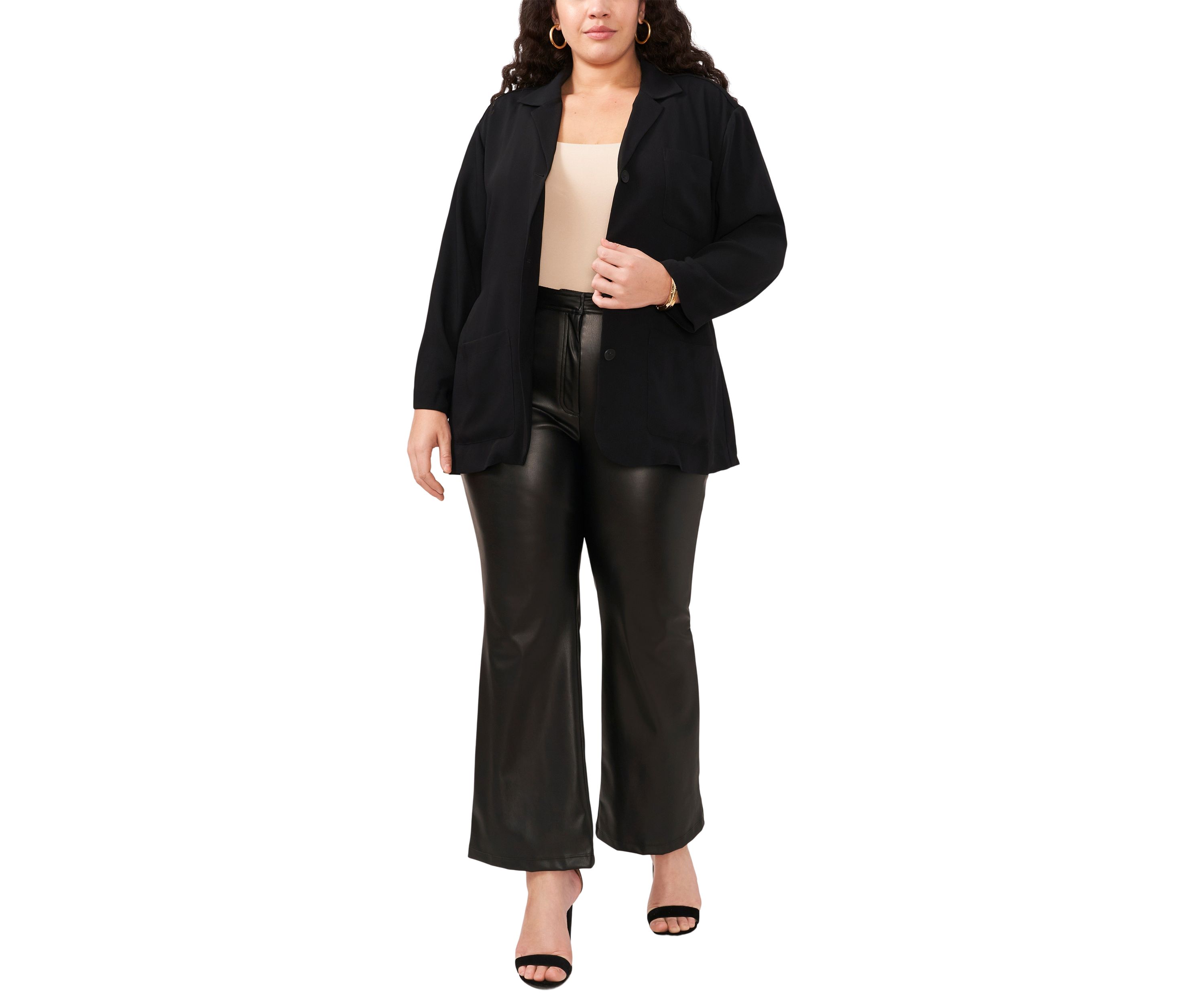 Plus Size Slouchy Patch Jacket