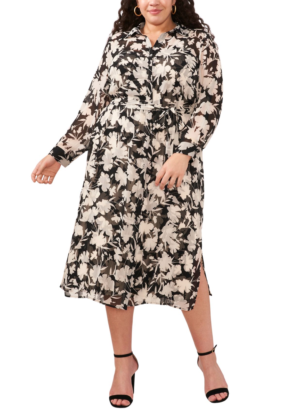 Plus Size Floral Printed Maxi Dress