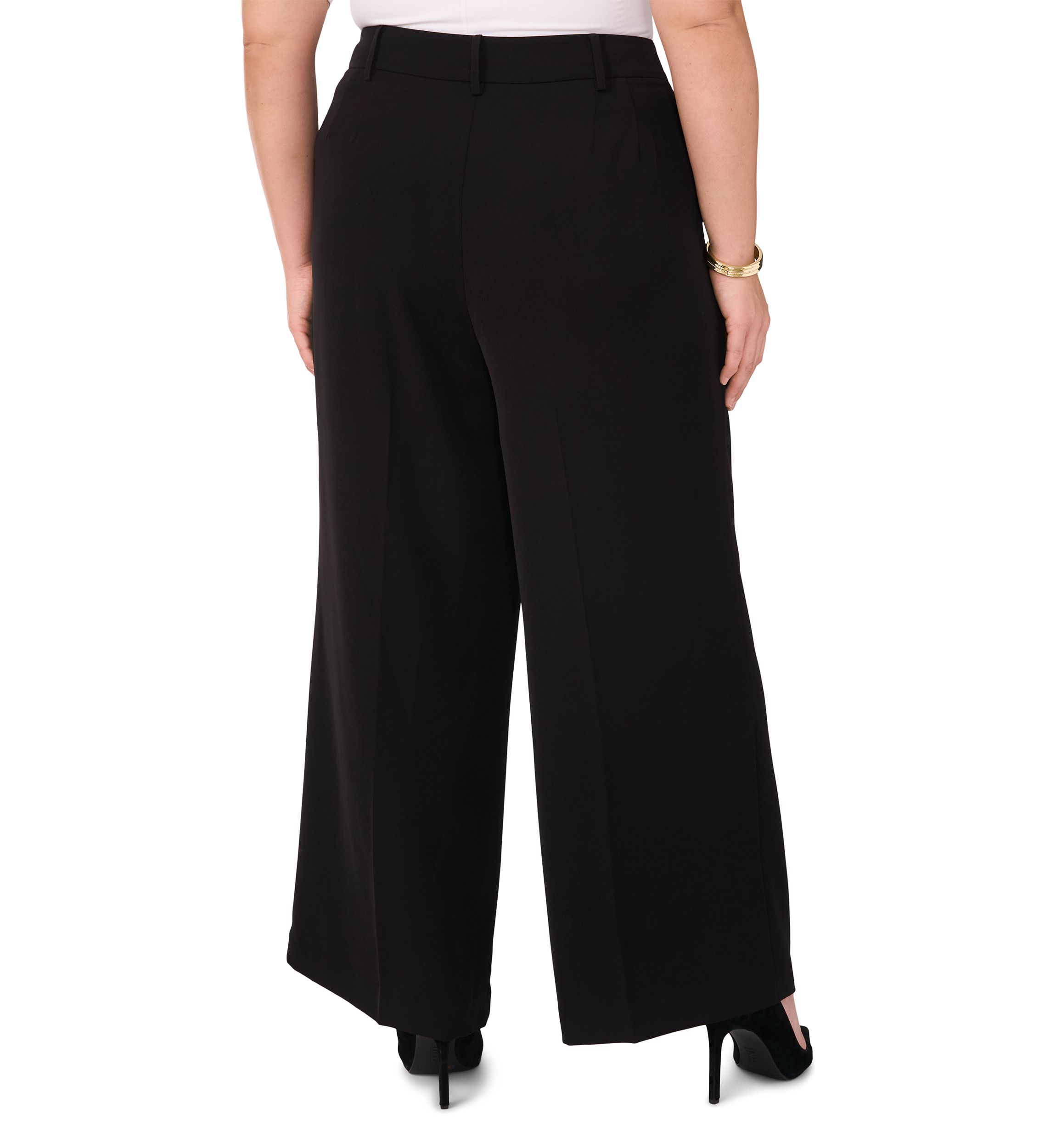 Plus Size Clean Trouser Pants with Inseam Slit