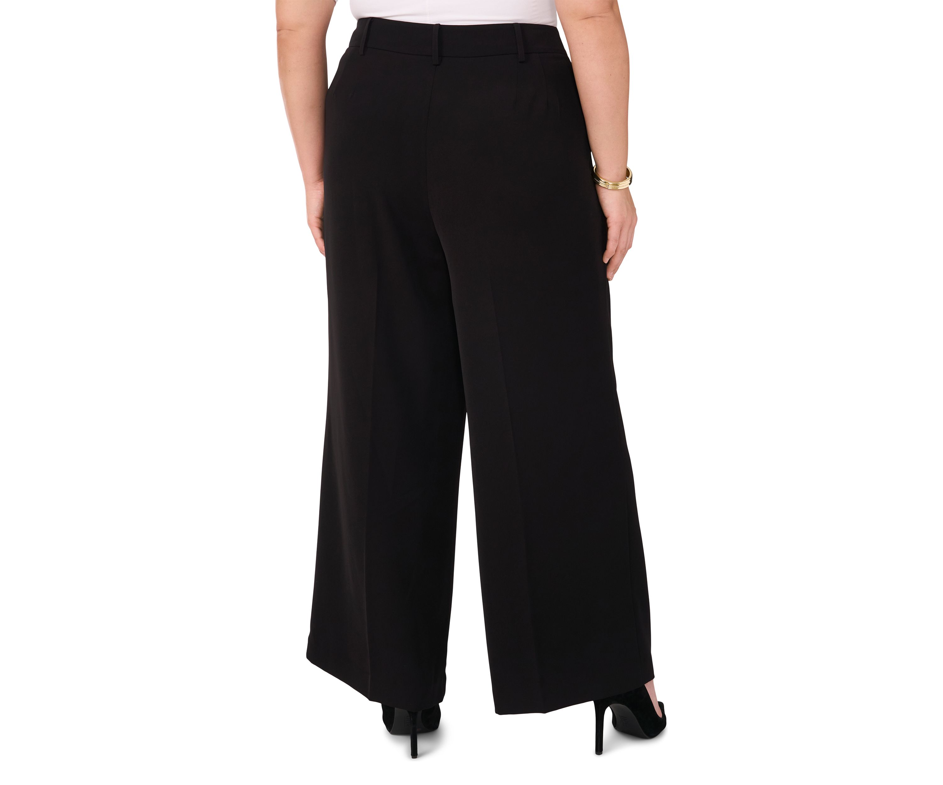 Plus Size Clean Trouser Pants with Inseam Slit