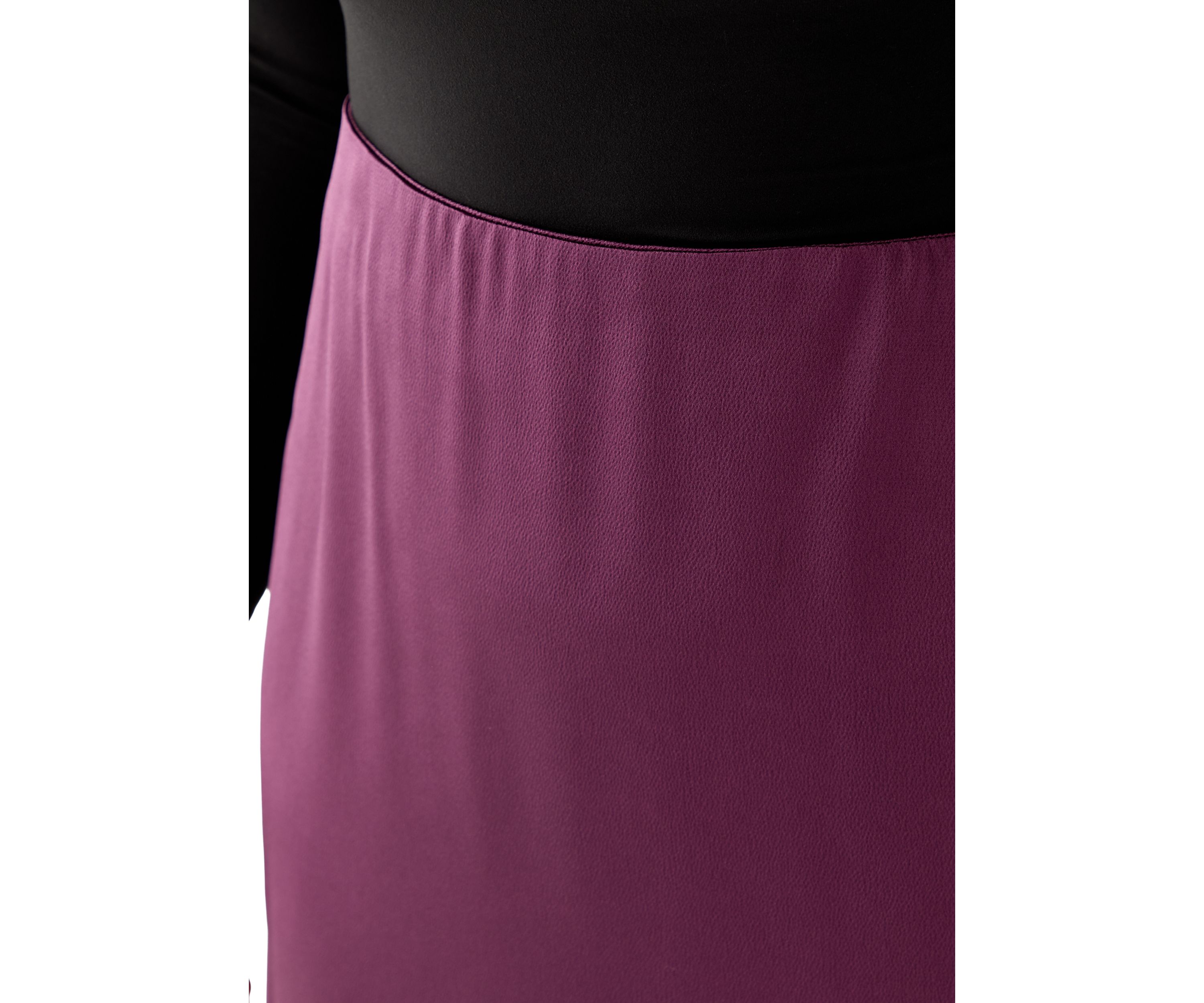 Plus Size Pull On Midi Skirt in Sweet Plum