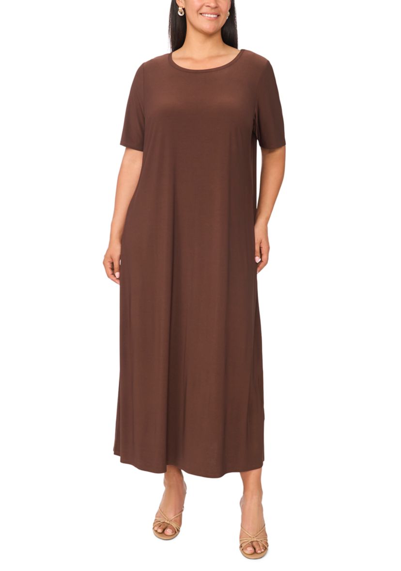 plus size short sleeve maxi dress TRANSCOSMOS Polka Dot Tiered Xl-4xl, Women's, Size: XL-14W-16W, Black Womens City Chic Yasmine Maxi Dress City Chic Women's Abbie Print