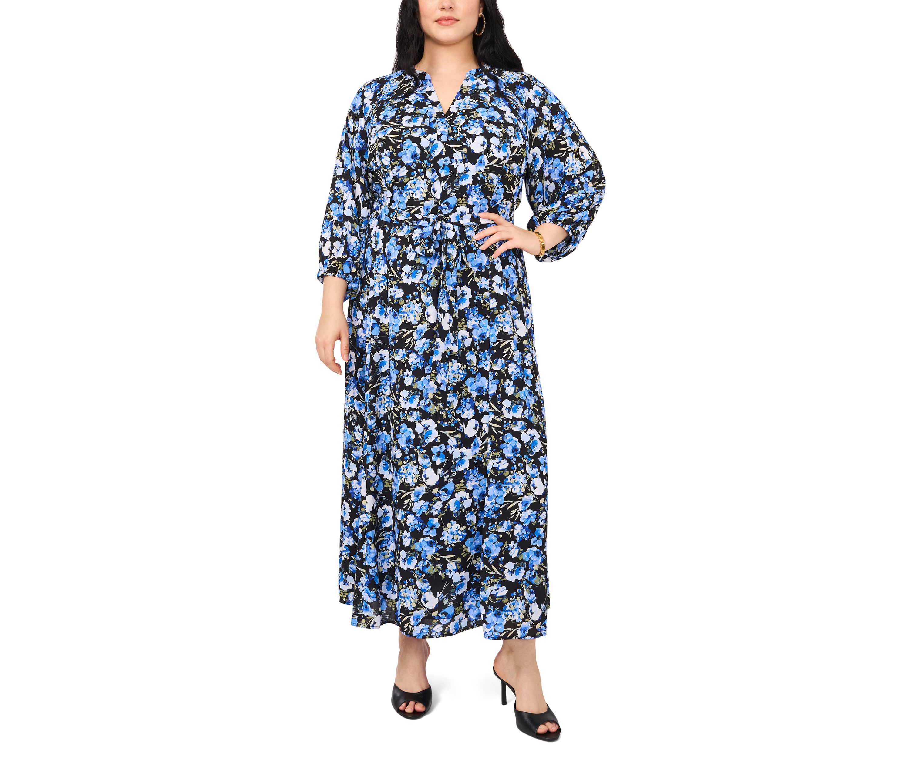 Plus Size Printed Shirtdress