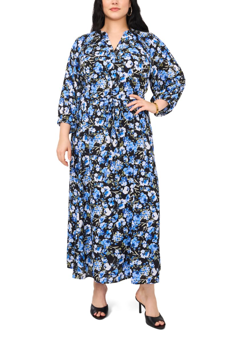 Plus Size Printed Shirtdress