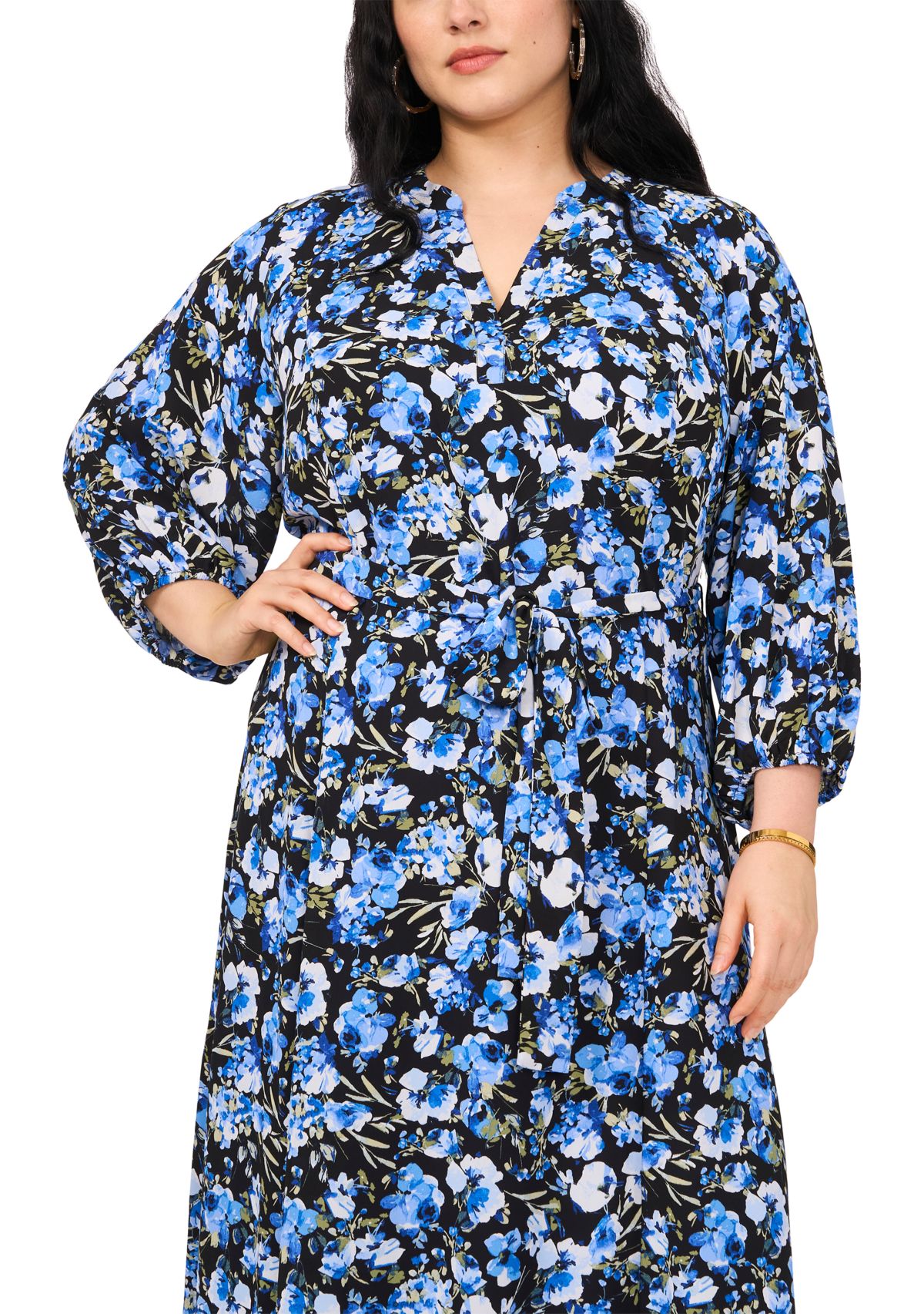 Plus Size Printed Shirtdress