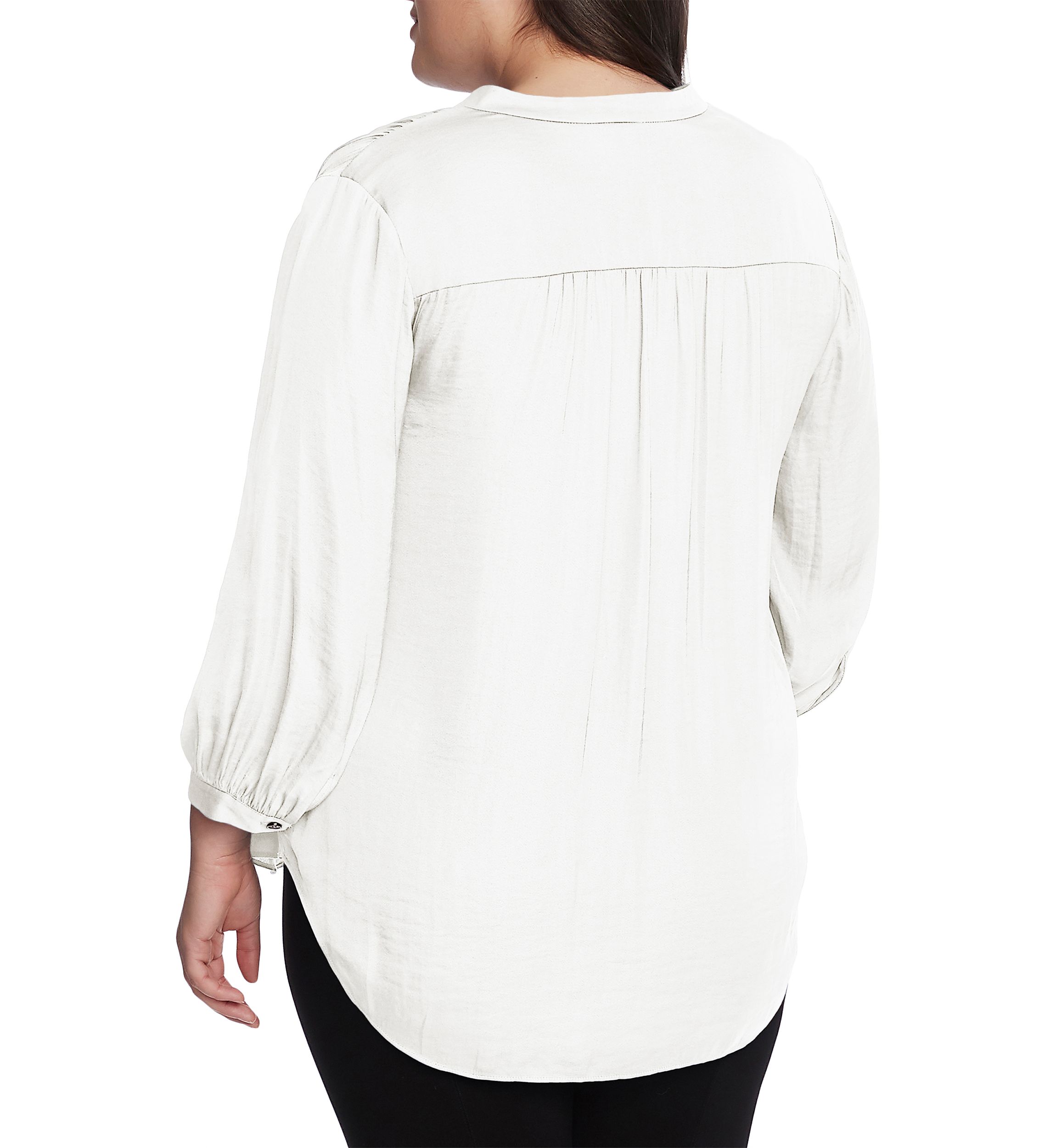 Plus Size 3/4 Sleeve V-Neck Rumple Top