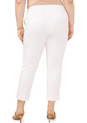 Plus Front Zip Stretch Twill Pants