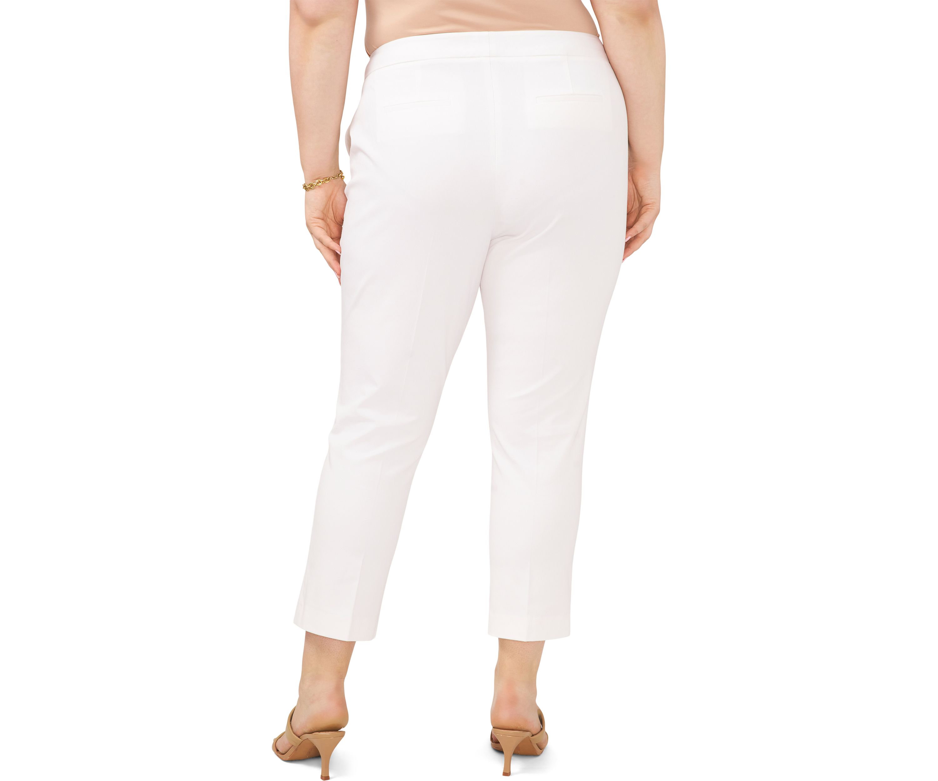 Plus Size Front Zip Stretch Twill Pants