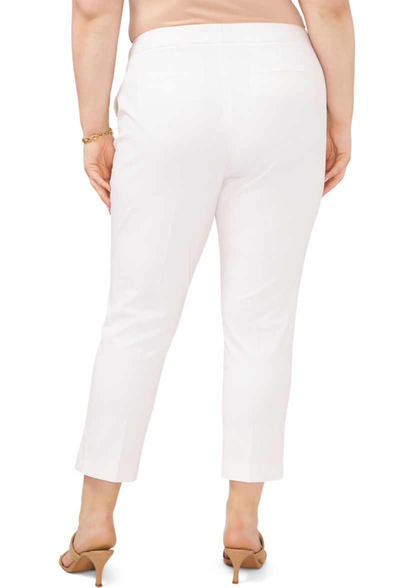 Plus Size Front Zip Stretch Twill Pants