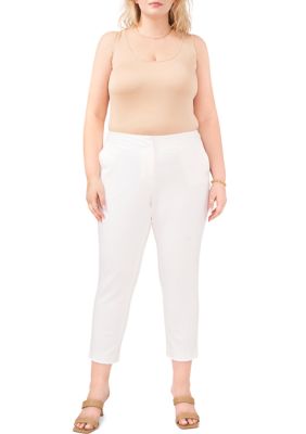 Plus Front Zip Stretch Twill Pants