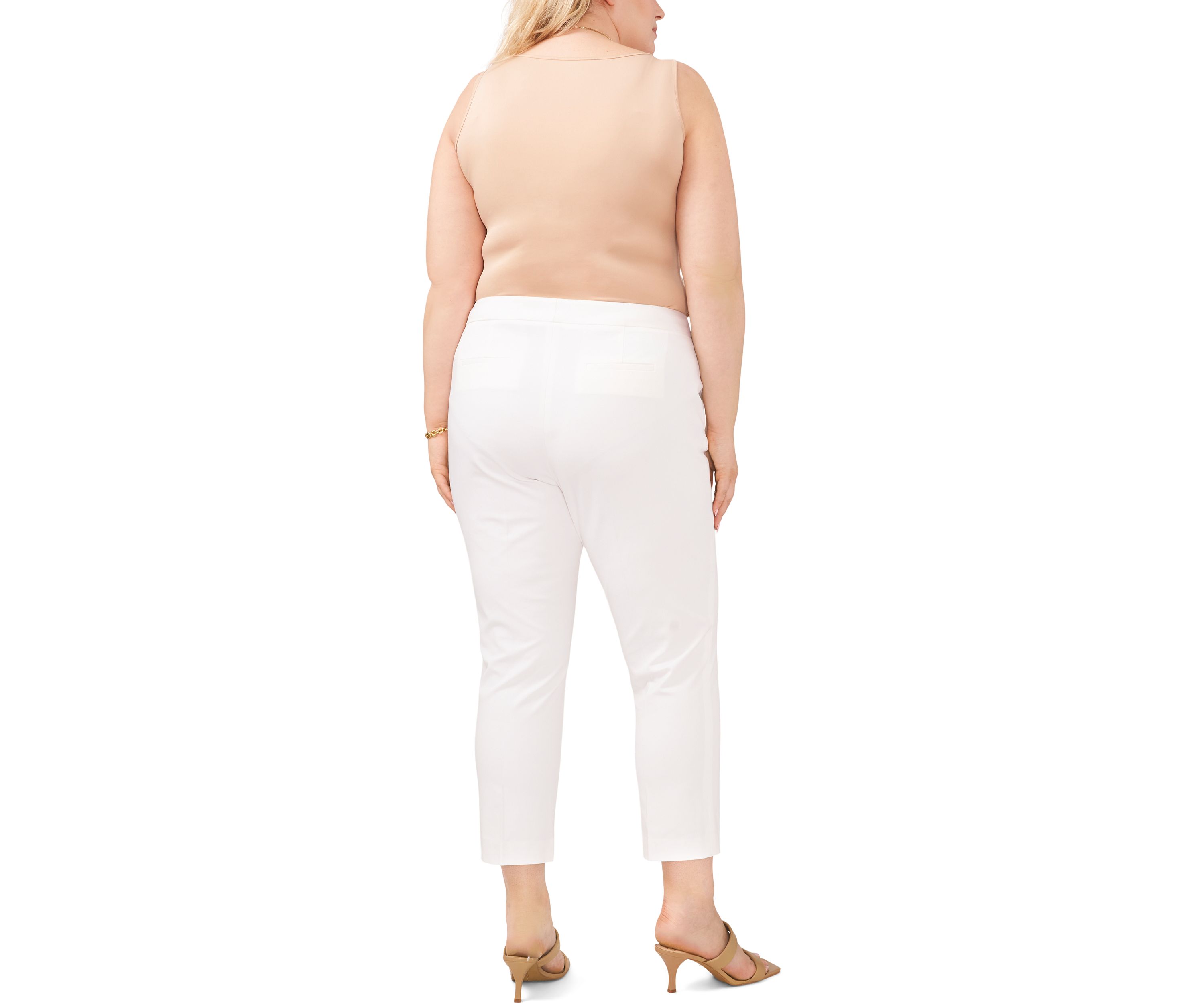 Plus Size Front Zip Stretch Twill Pants