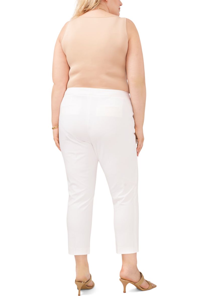 Plus Size Front Zip Stretch Twill Pants