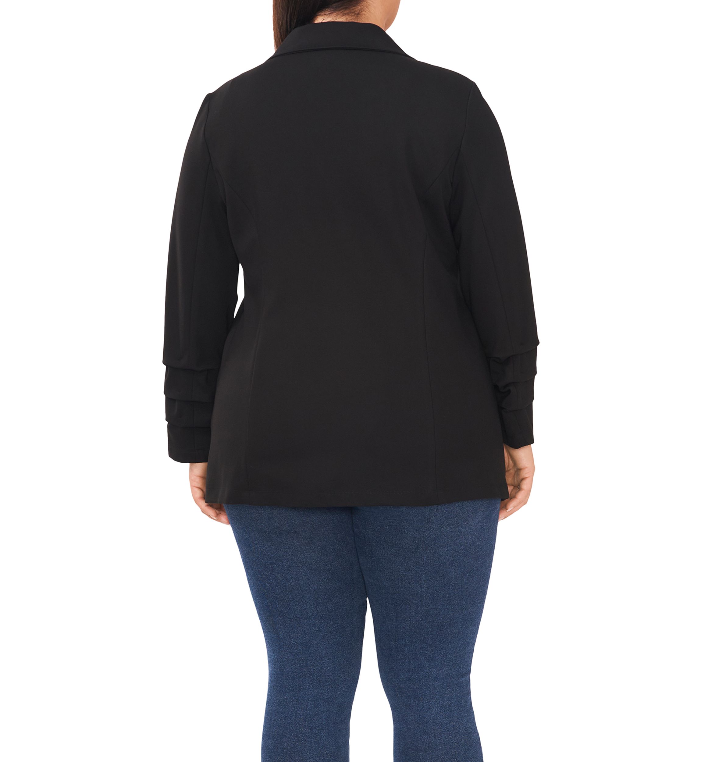 Plus Size Ruched Sleeve Blazer