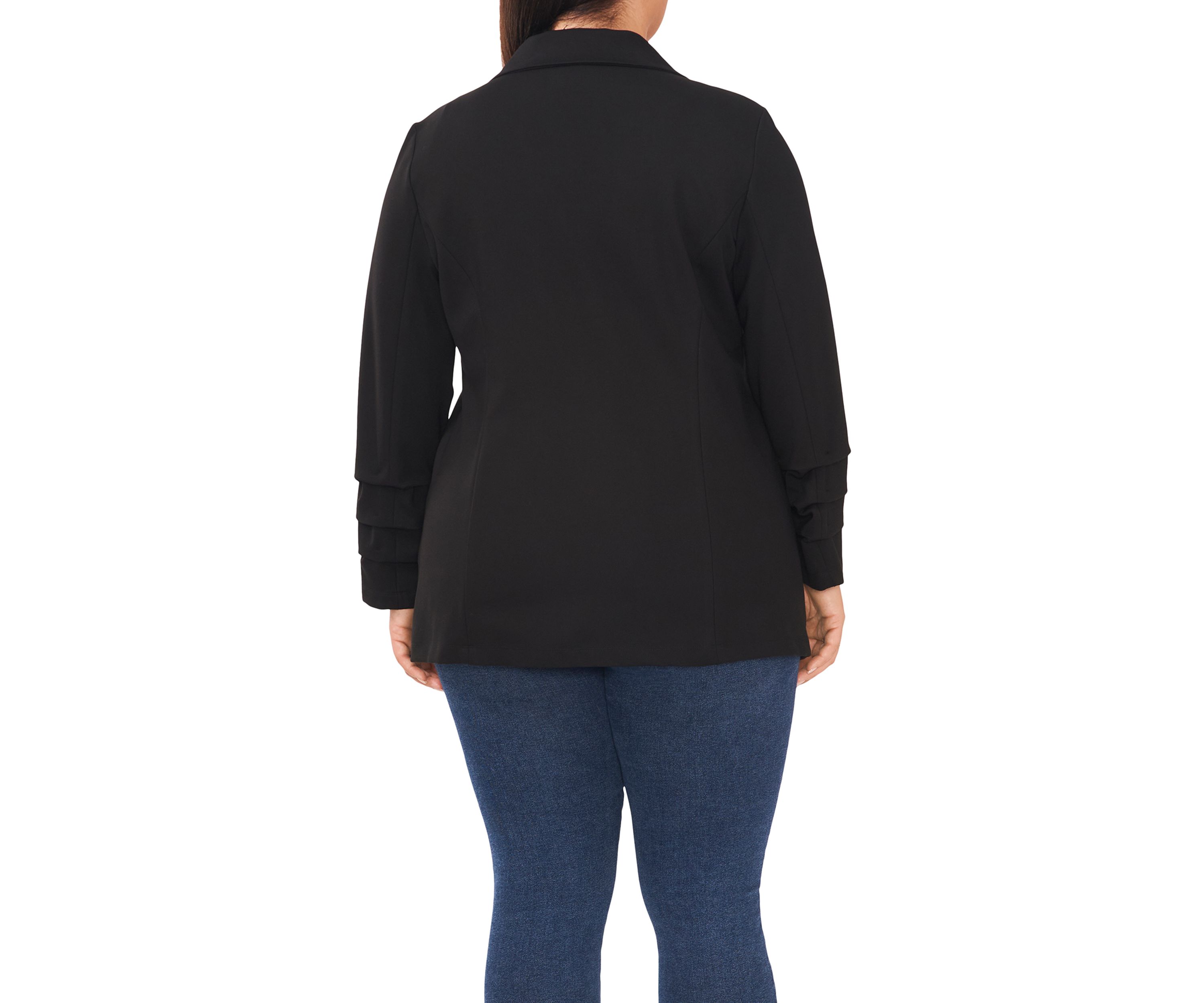 Plus Size Ruched Sleeve Blazer