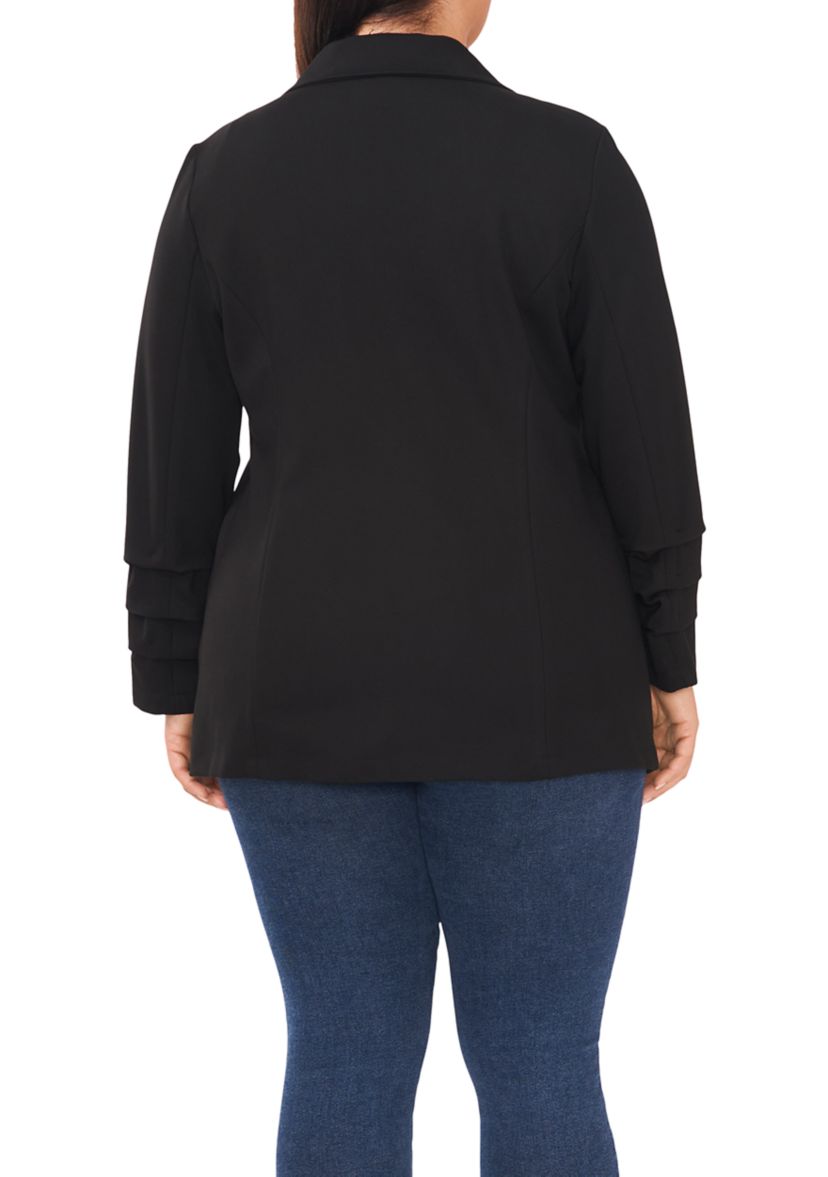 Plus Size Ruched Sleeve Blazer