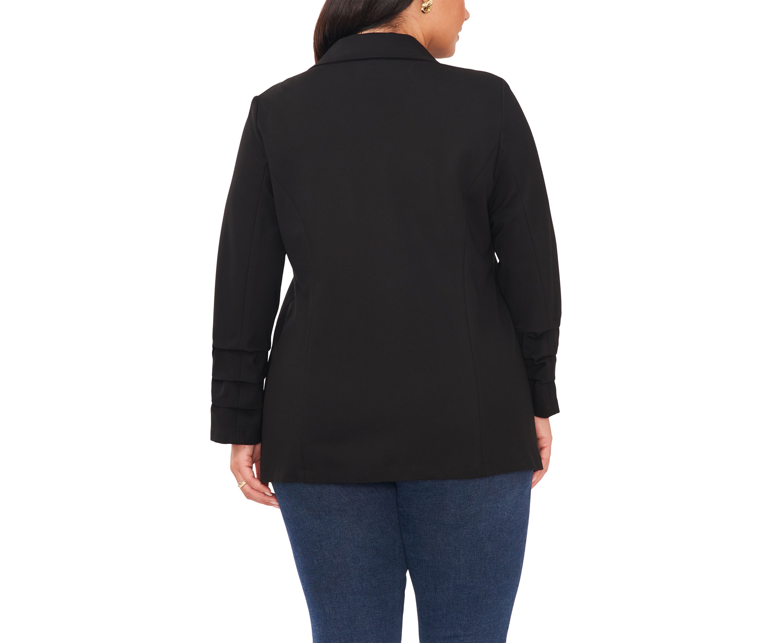 Plus Size Ruched Sleeve Blazer