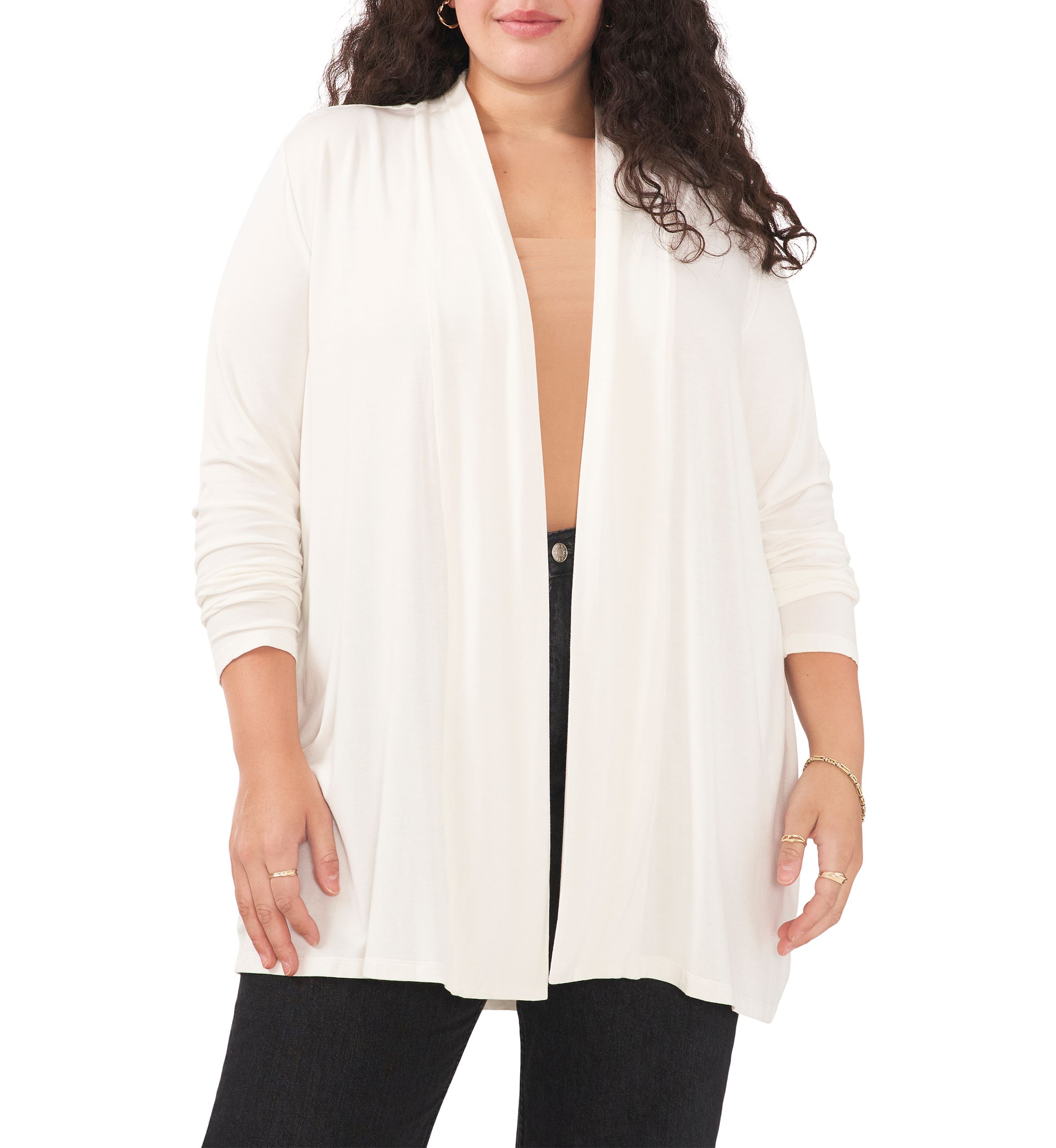 Plus Size Open Front Cardigan