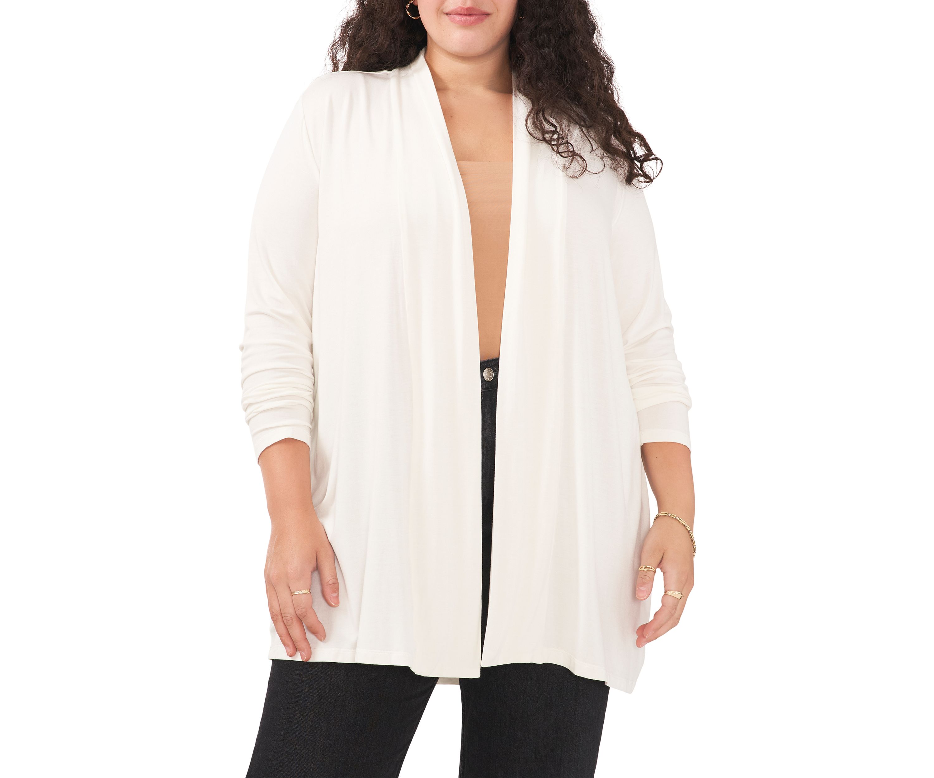 Plus Size Open Front Cardigan