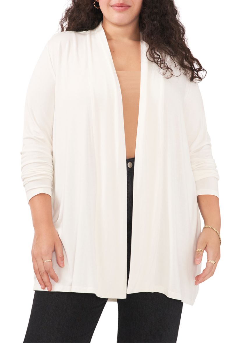 Plus Size Open Front Cardigan
