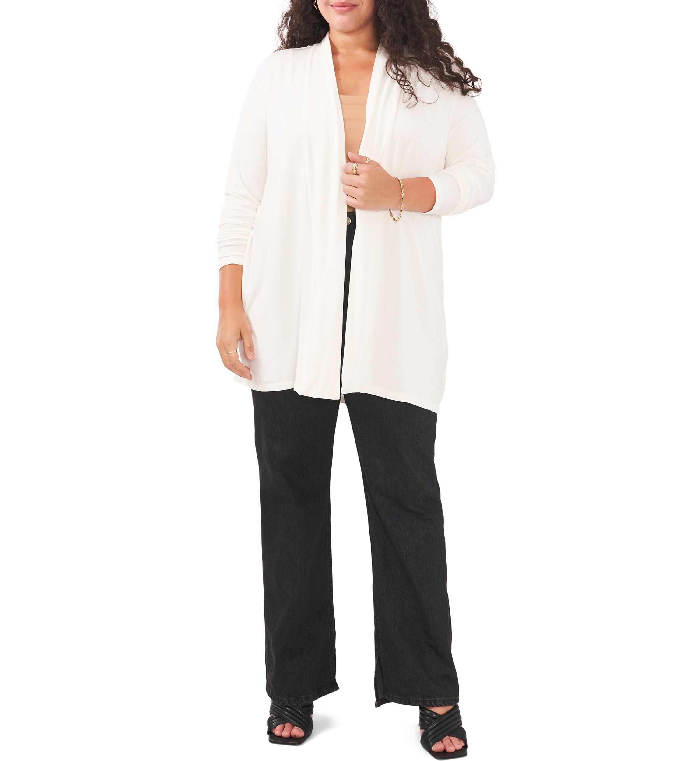Plus Size Open Front Cardigan