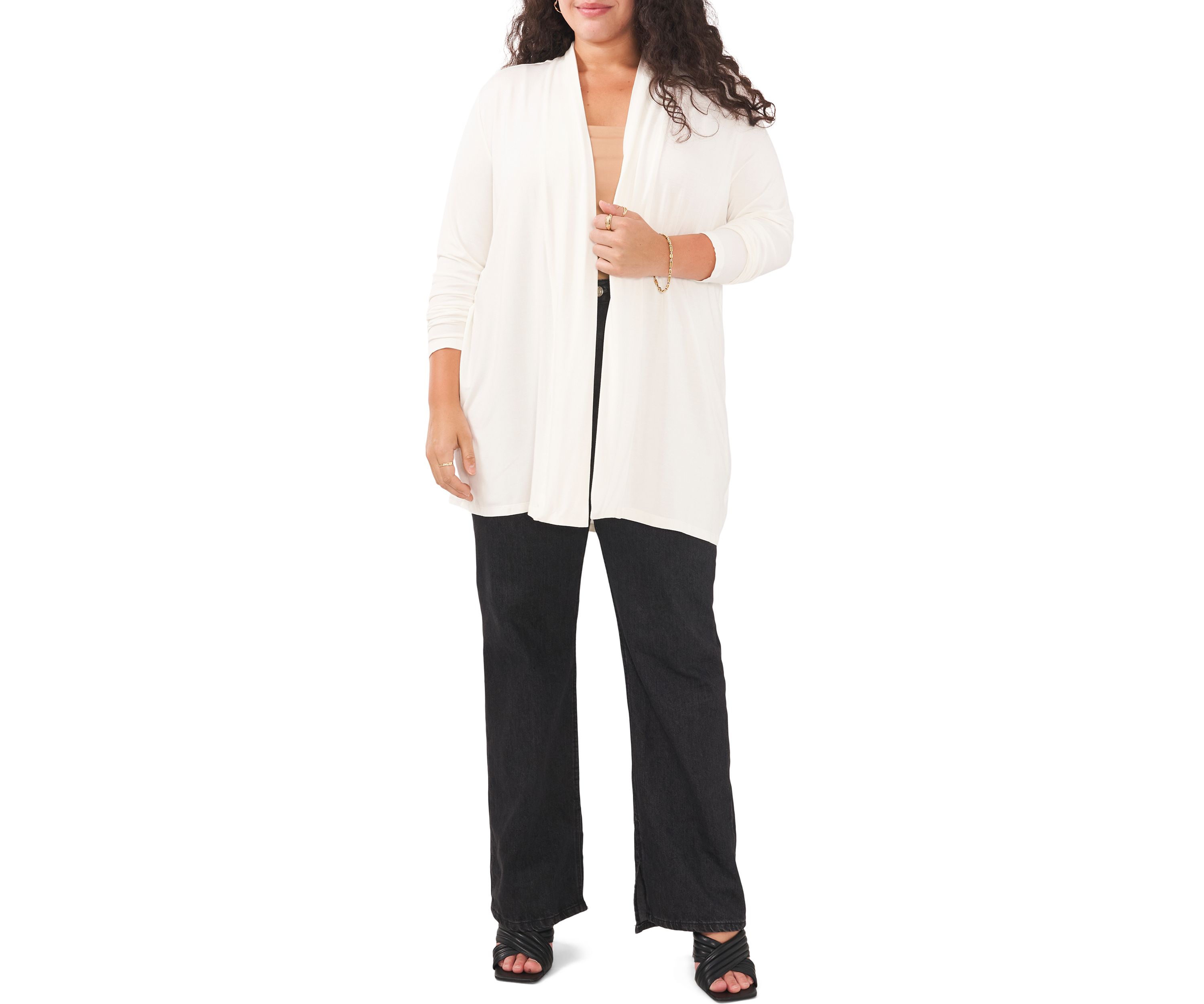Plus Size Open Front Cardigan