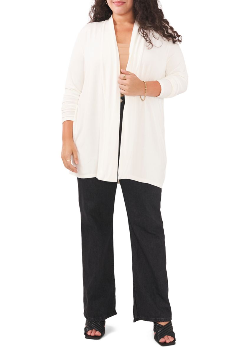 Plus Size Open Front Cardigan