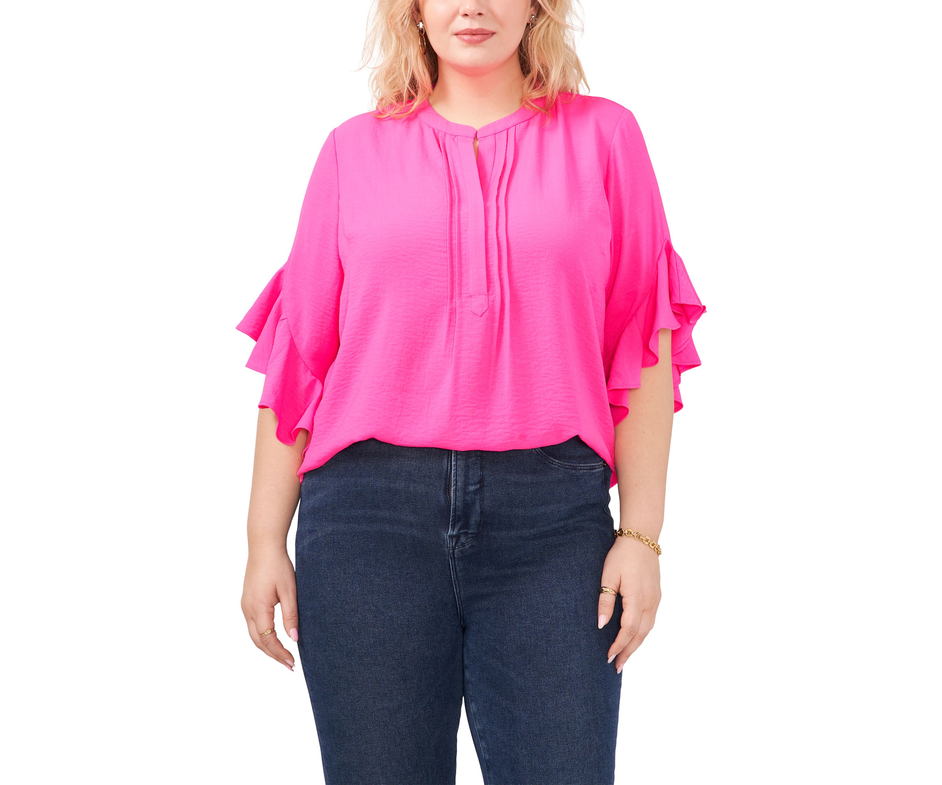 Plus Size Ruffle Blouse