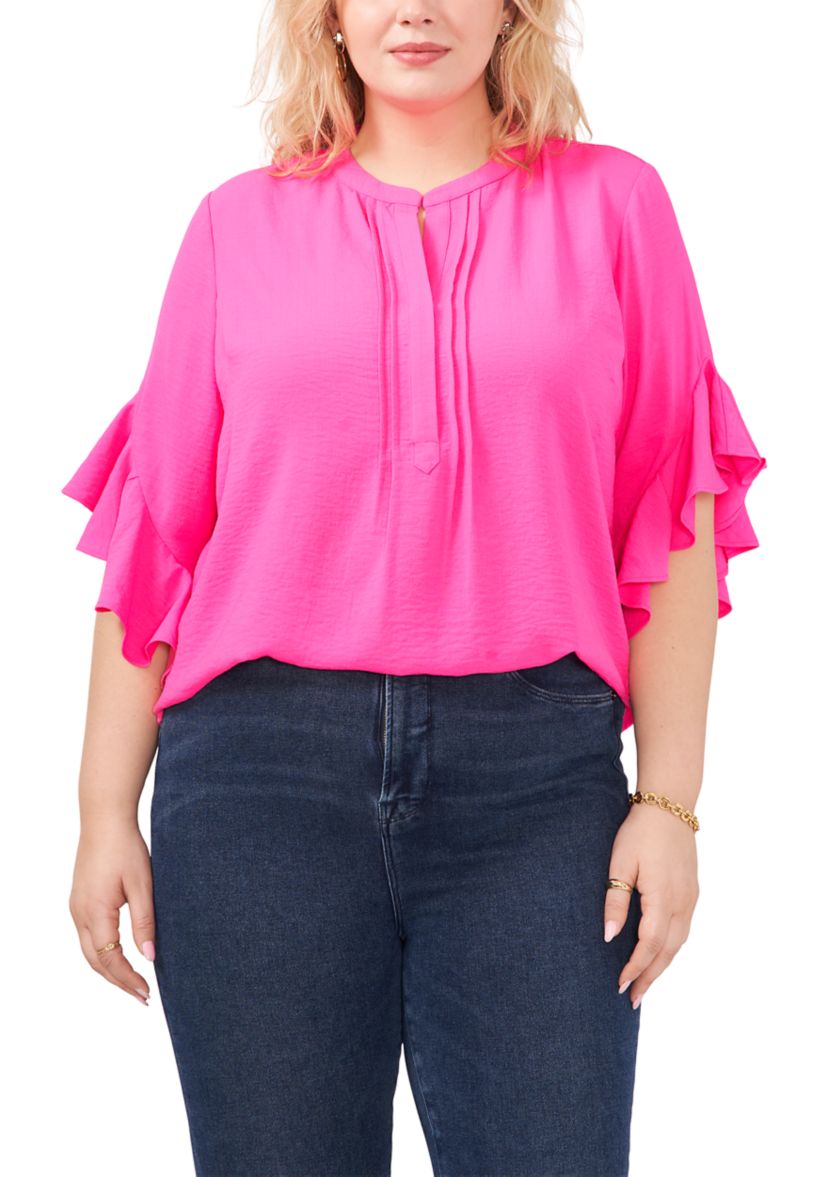 Plus Size Ruffle Blouse