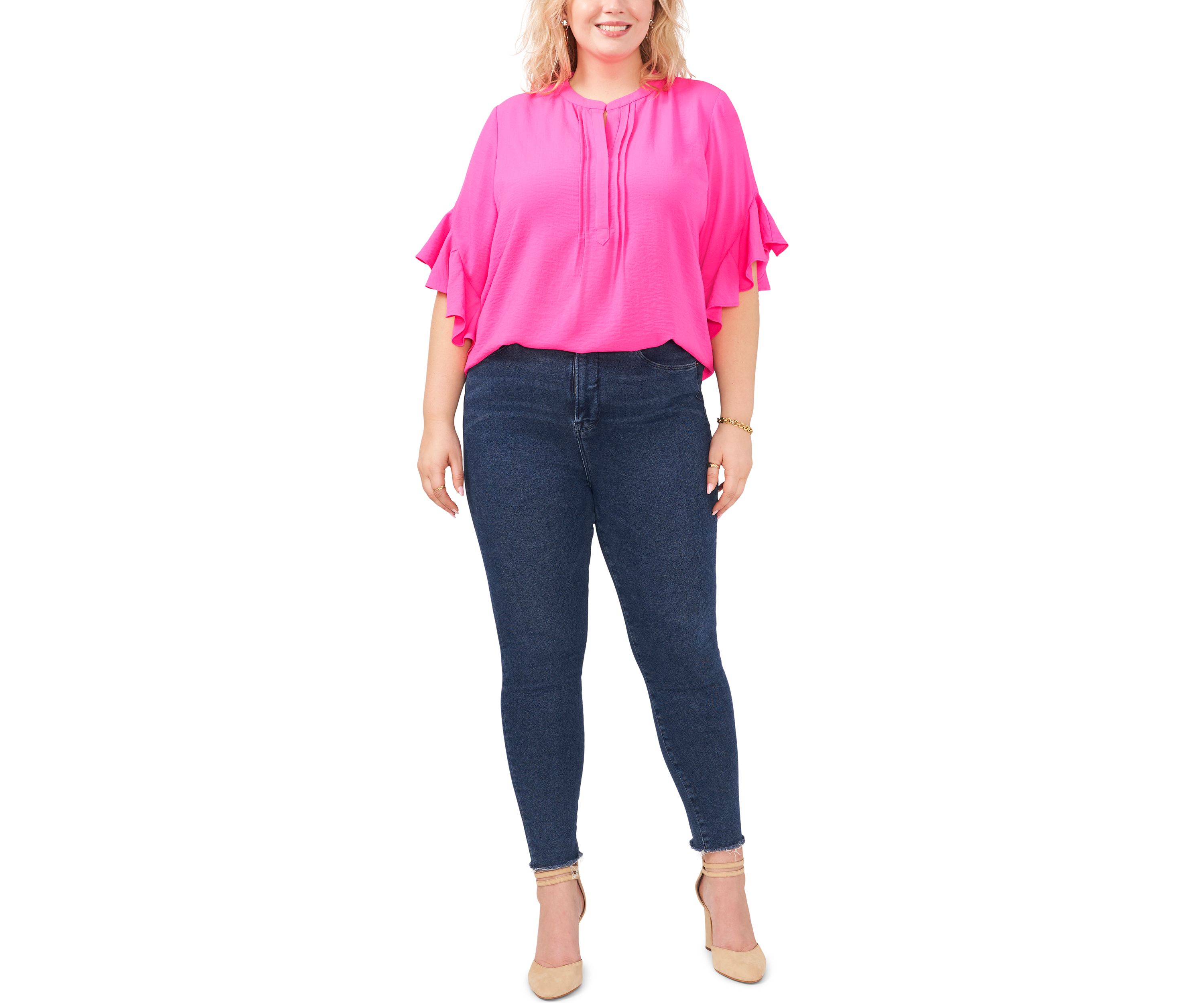 Plus Size Ruffle Blouse