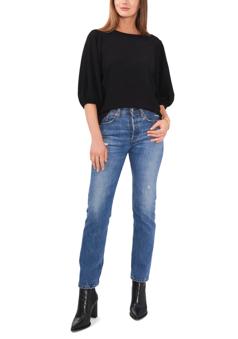 Petite Puff Sleeve Knit Top 