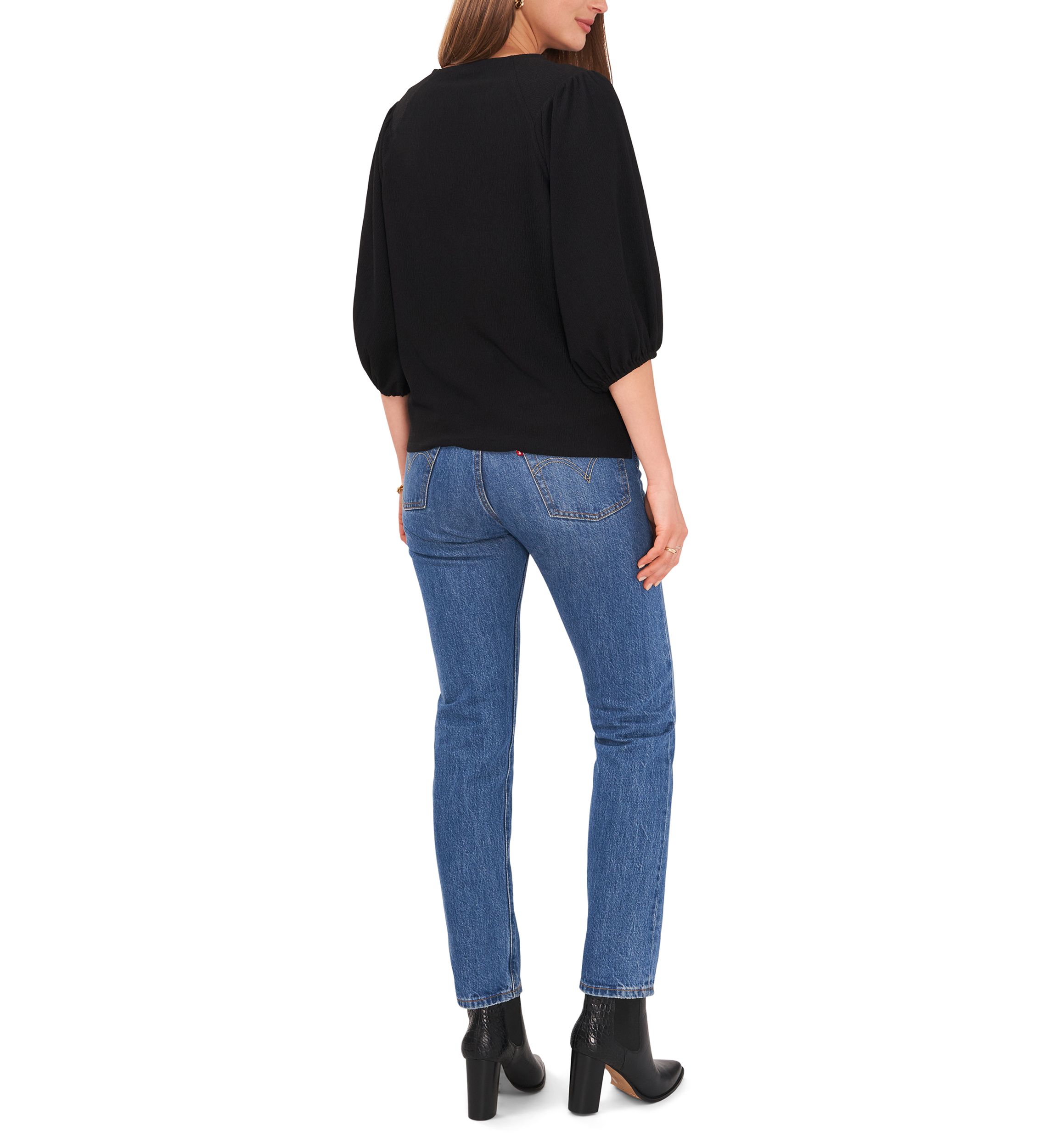 Petite Puff Sleeve Knit Top 
