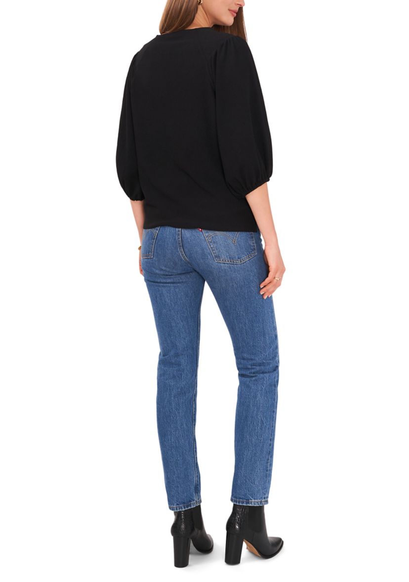 Petite Puff Sleeve Knit Top 
