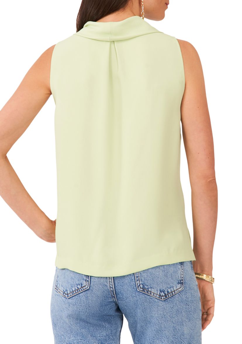 Petite Sleeveless Cowl Neck Blouse