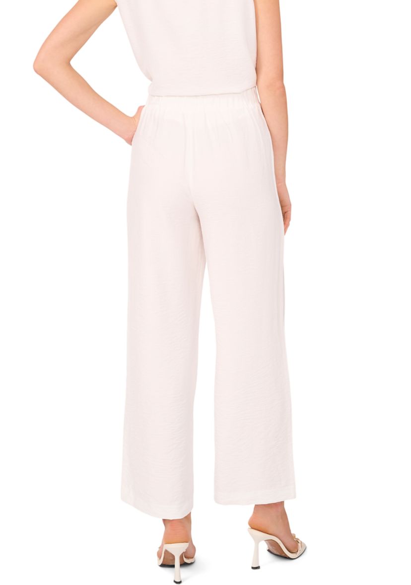 Petite Wide Leg Side Pocket Trim Pants 