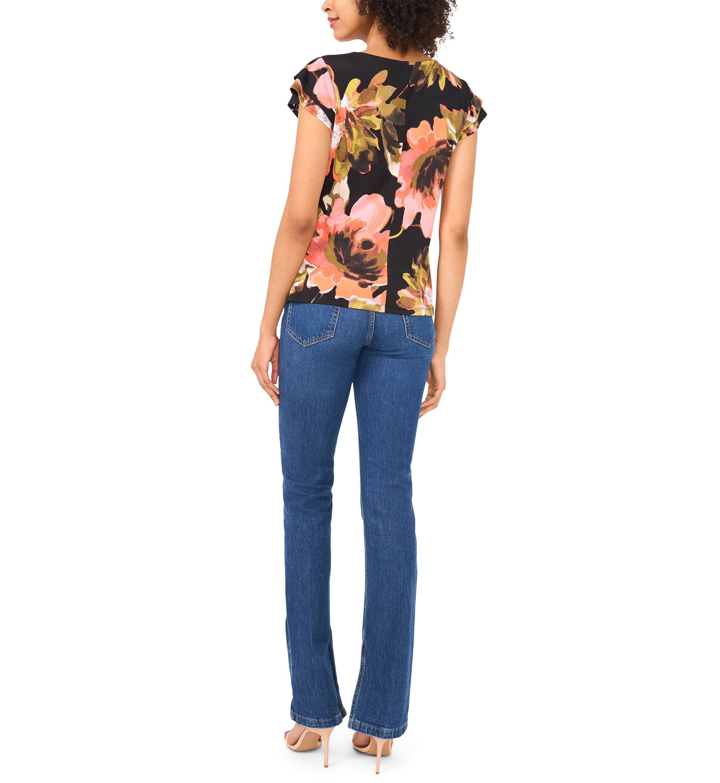 Petite Floral Surplice Top 