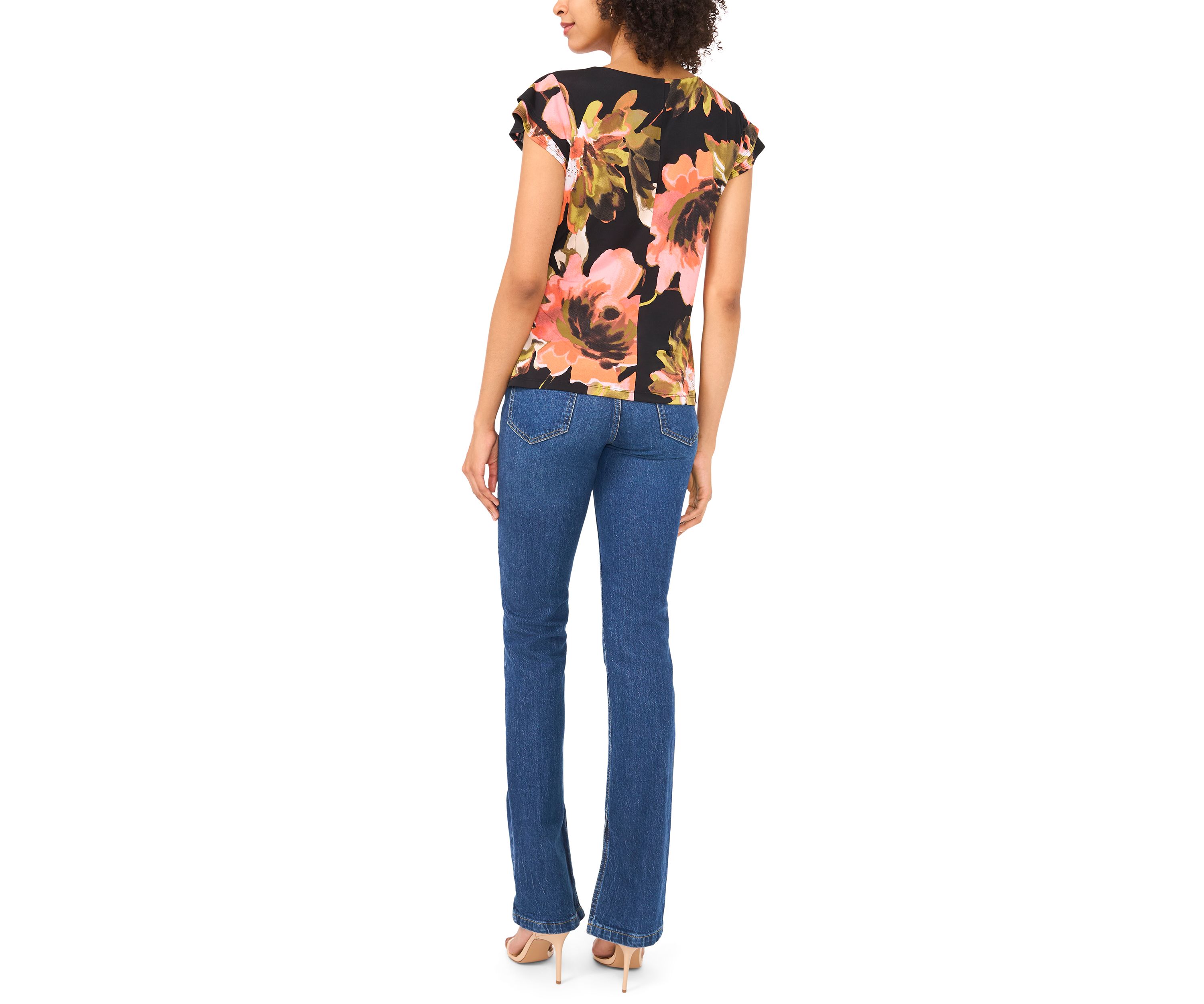 Petite Floral Surplice Top 