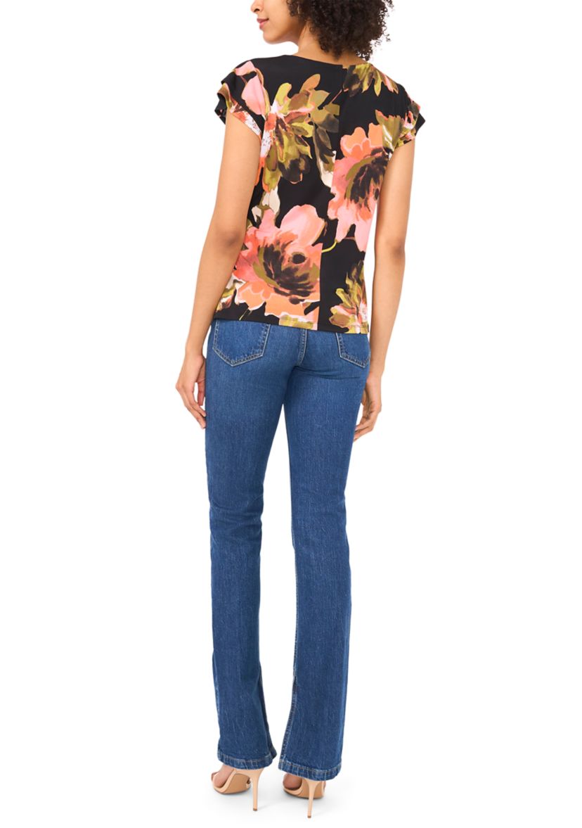 Petite Floral Surplice Top 