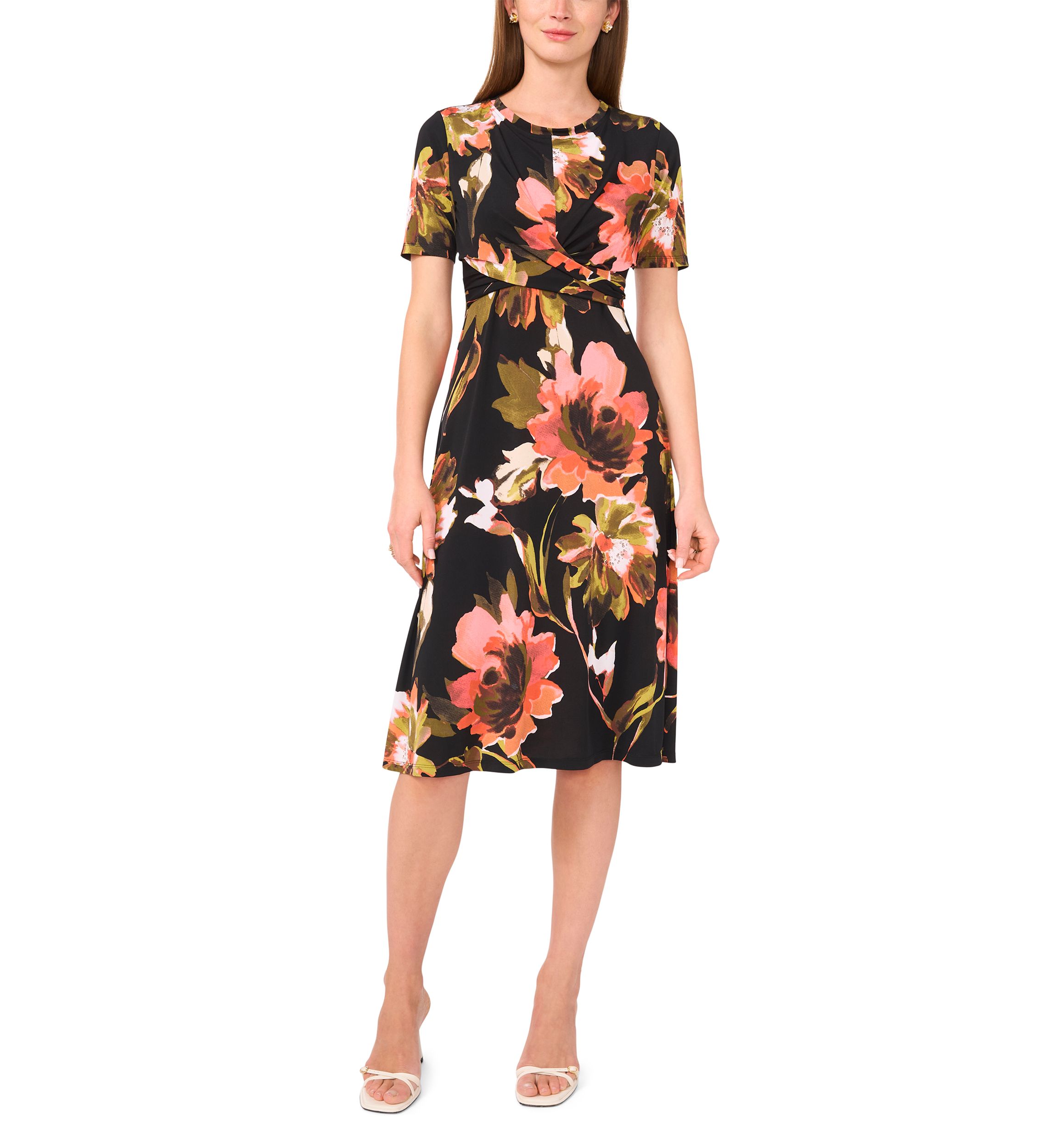 Petite Printed Midi Dress