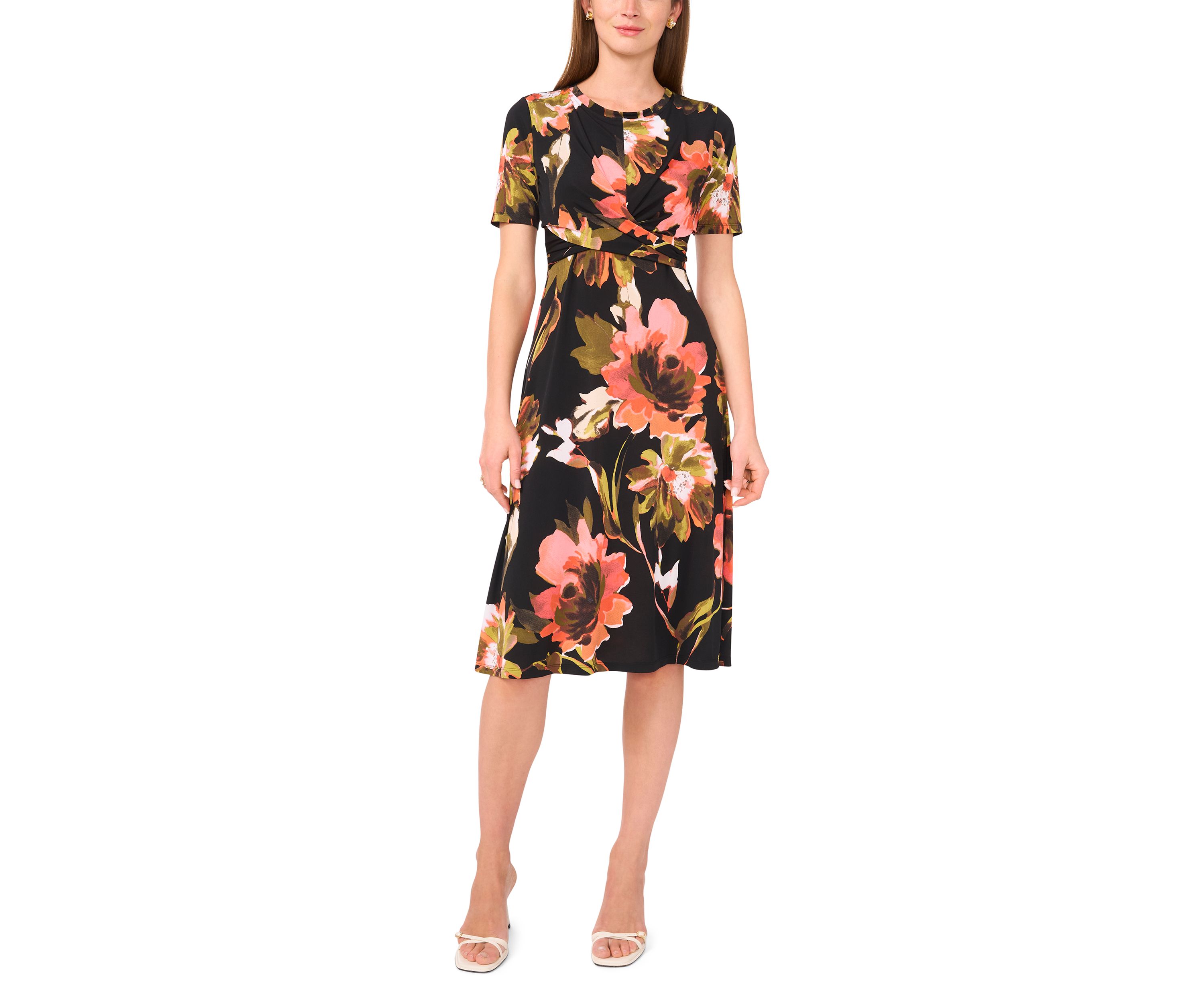 Petite Printed Midi Dress