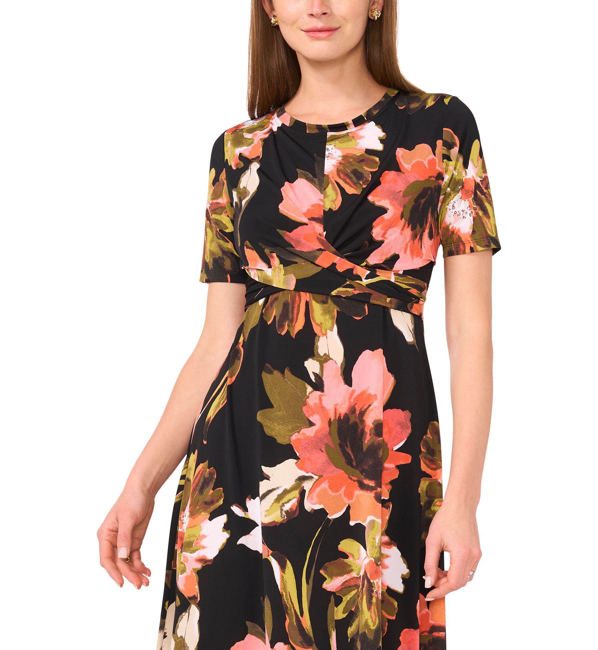 Petite Printed Midi Dress