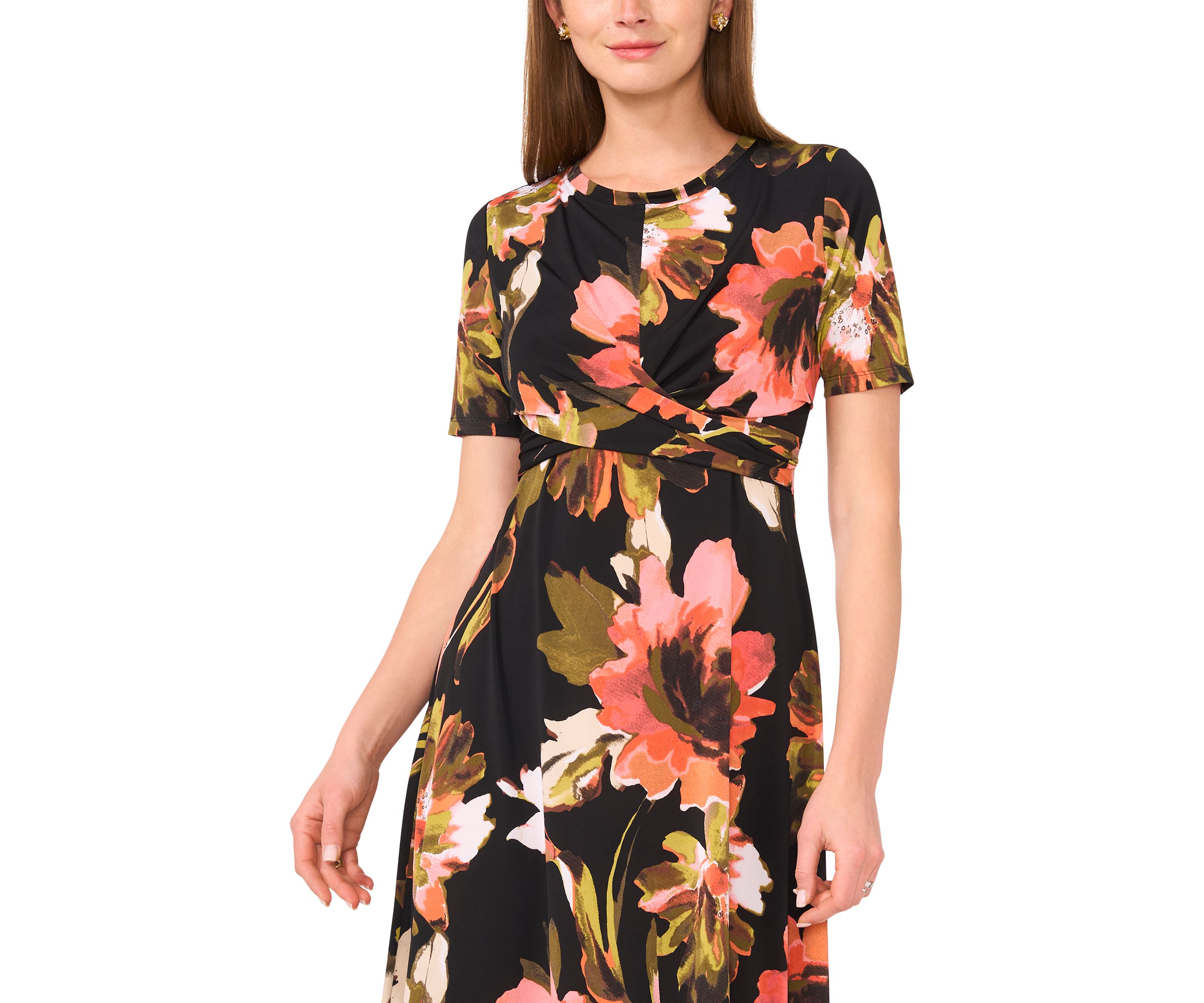 Petite Printed Midi Dress