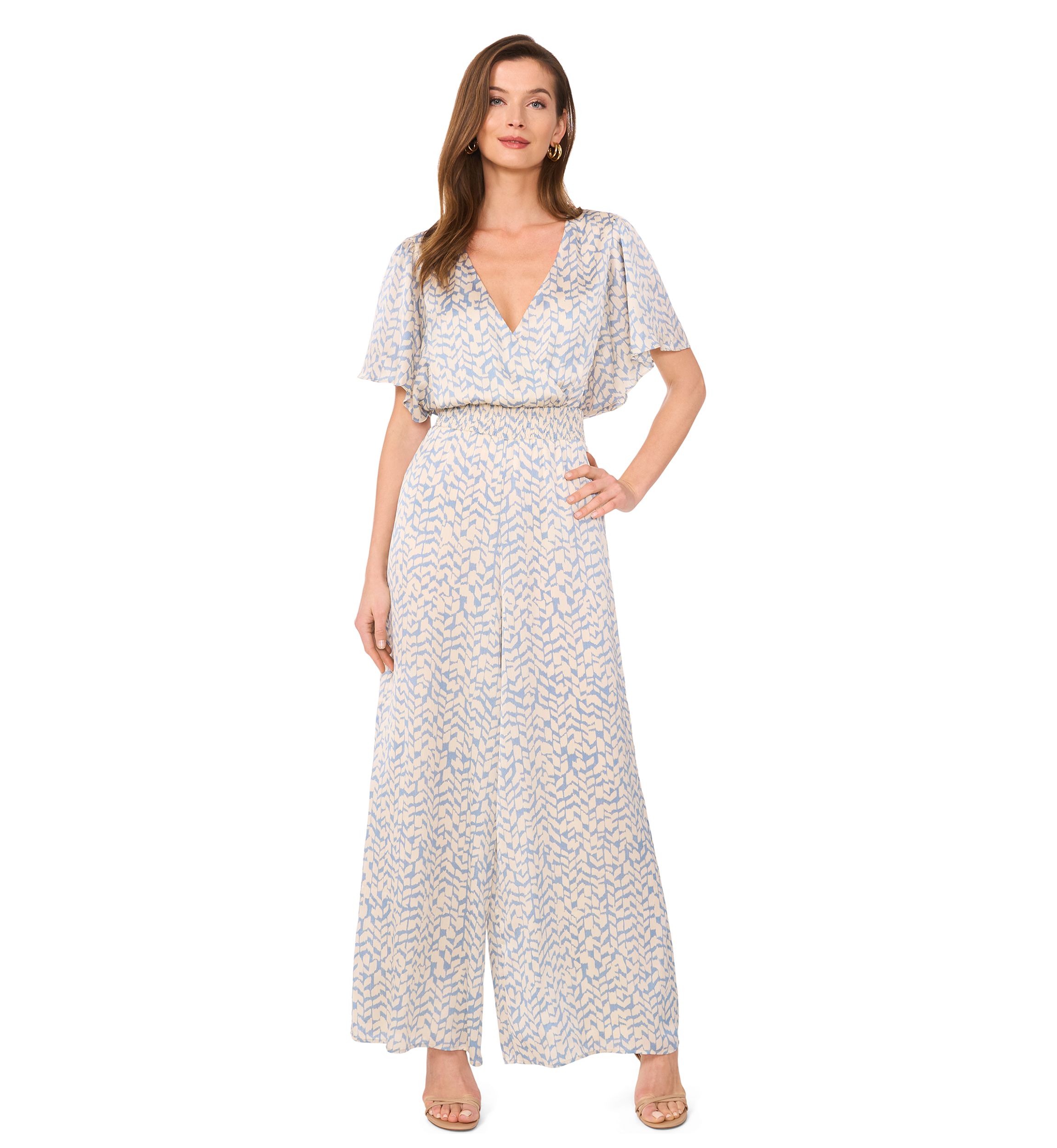 Petite V-Neck Surplice Jumpsuit