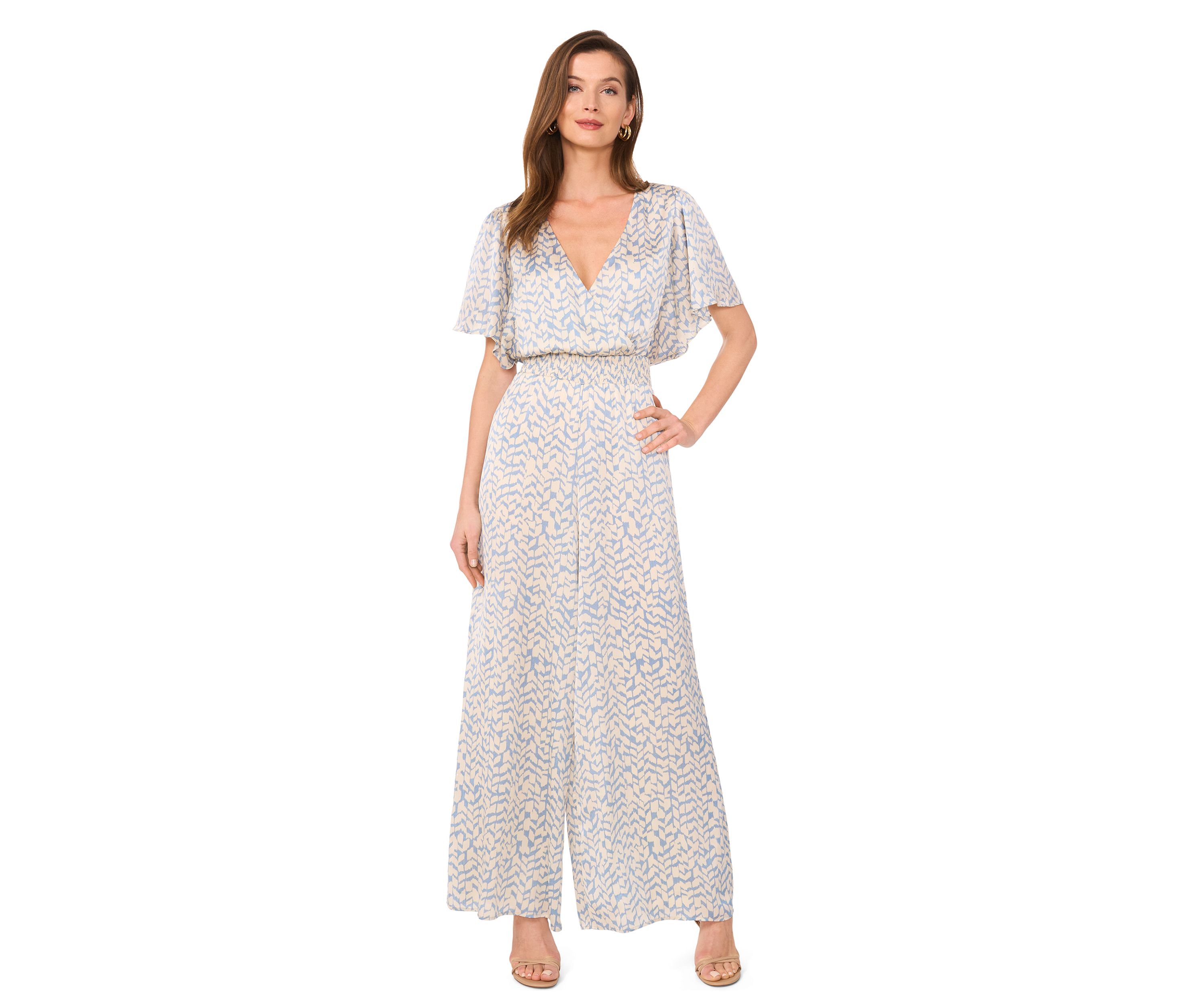 Petite V-Neck Surplice Jumpsuit